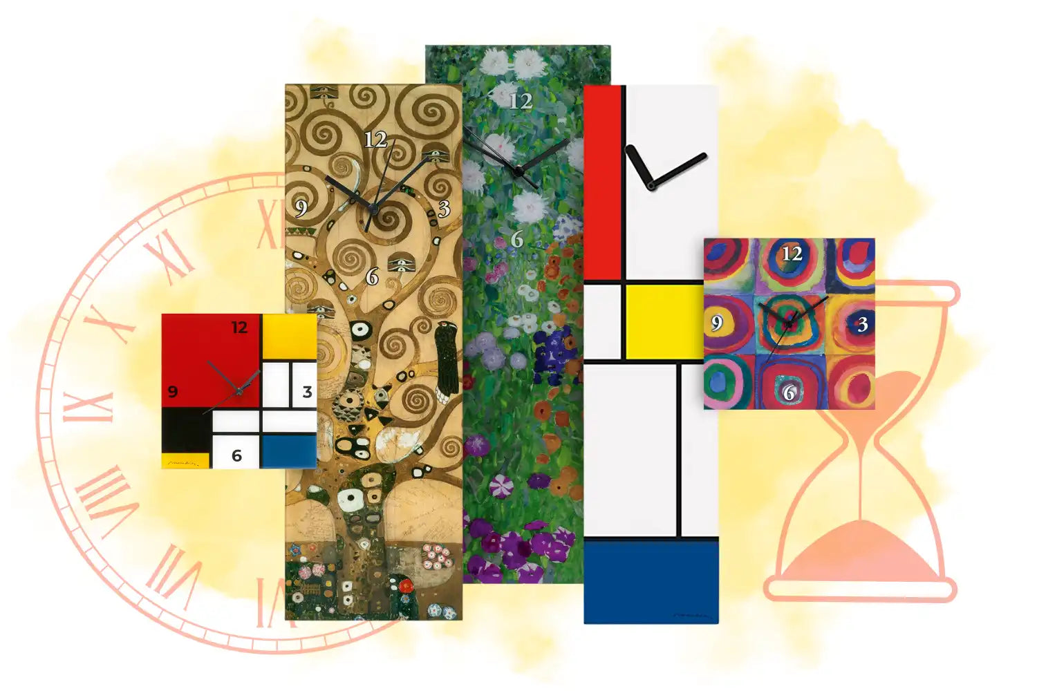 Ausgefallene Wanduhren in Design und Farbe fürs Wohnzimmer