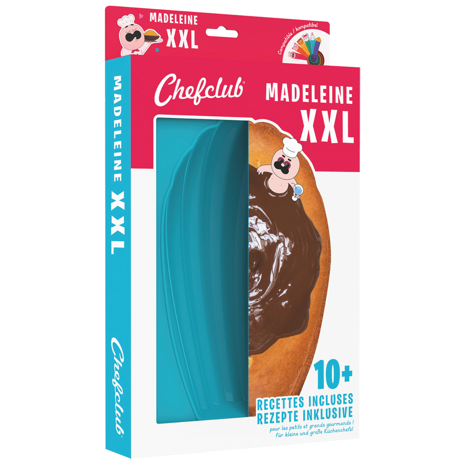 1 Backform für Madeleine aus Silikon mit Halterung aus Eisen. Ebook mit 10 Rezepten inklusive