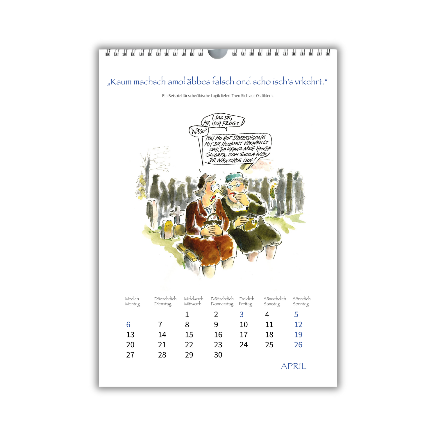 Der neue Auf gut Schwäbisch-Kalender 2026, April