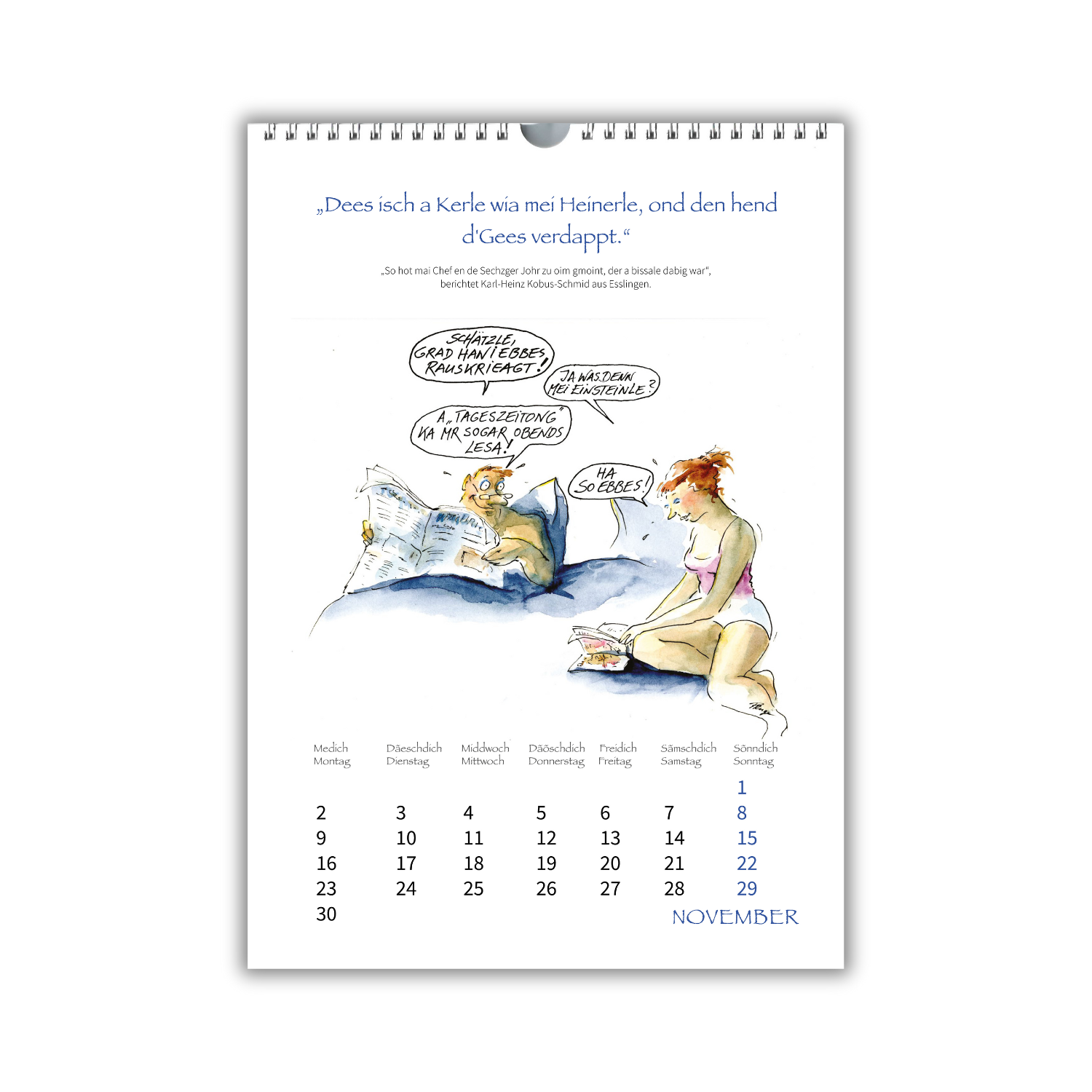 Der neue Auf gut Schwäbisch-Kalender 2026, November