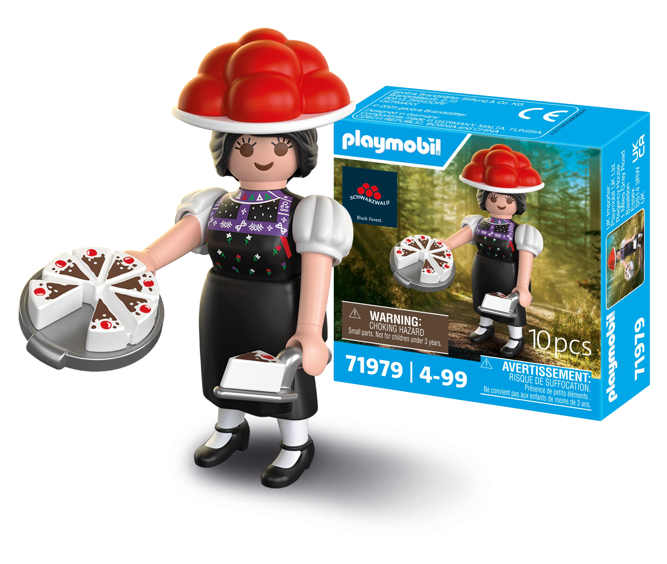 Playmobil Schwarzwald Figur "Schwarzwald Marie" mit Kuchenhut und Torte.