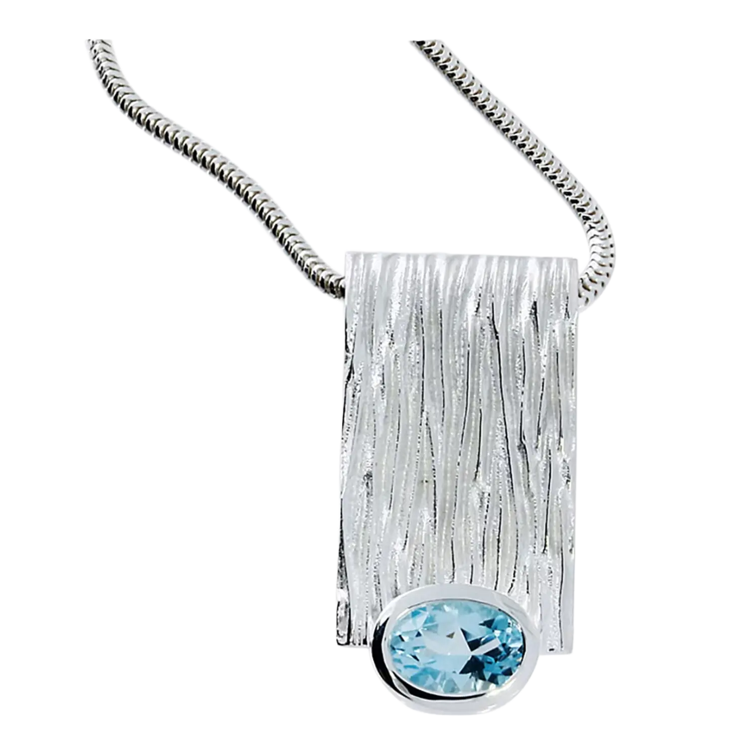 Silberschmuck Crease Topas Schlangenkette auf strukturiertem Grund.