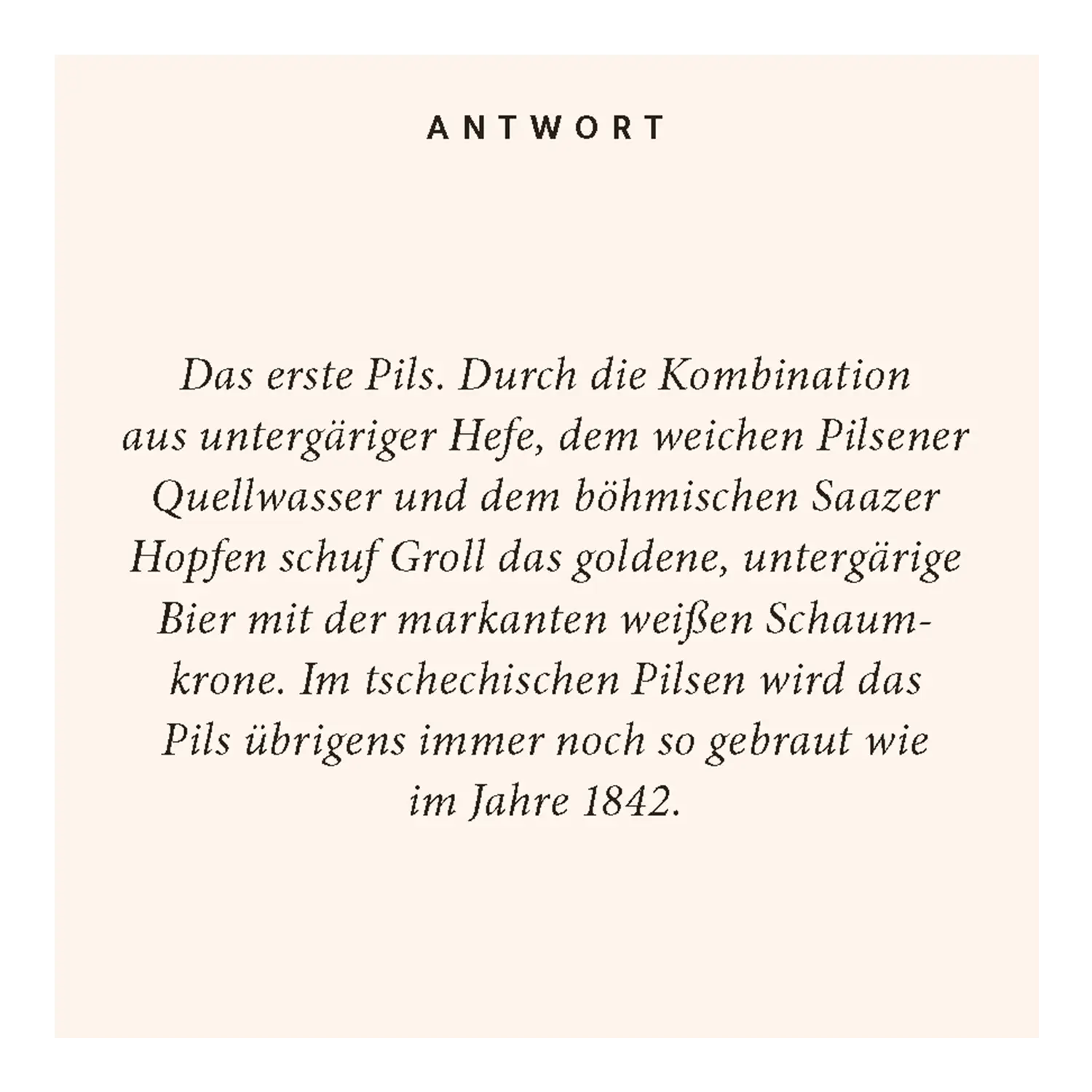 Frage aus unserem Bier-Quiz