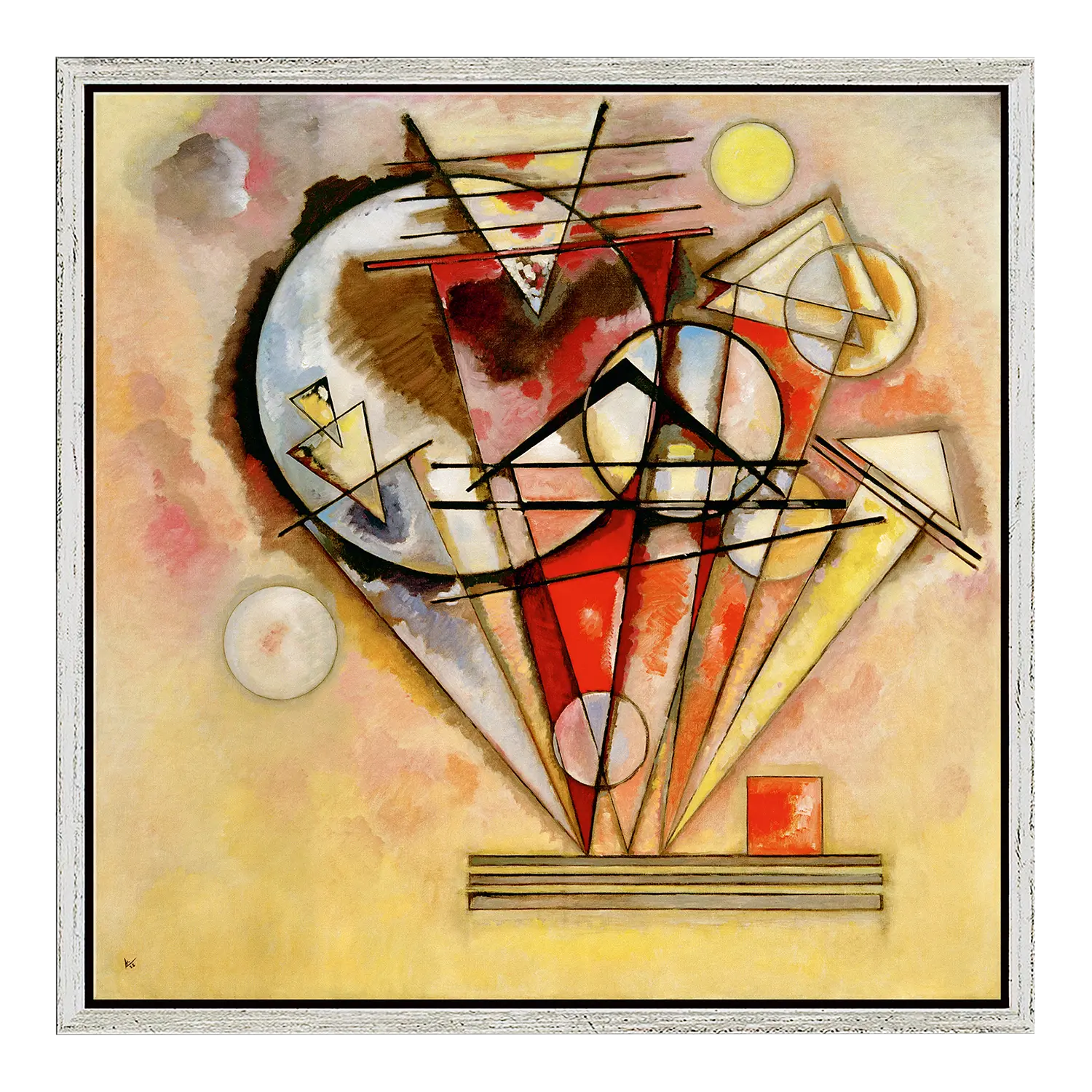 Bild "Auf Spitzen": Giclée Druck, abstrakte geometrische Kunst auf hellem Hintergrund.