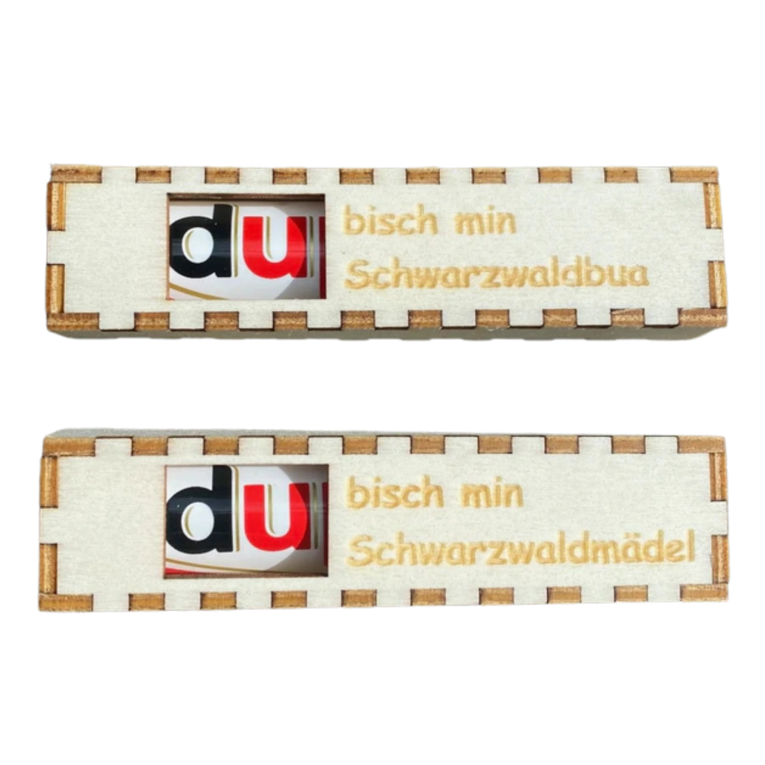 Schwarzwald Geschenkboxen 2er Set mit feiner Handwerkskunst Holz.