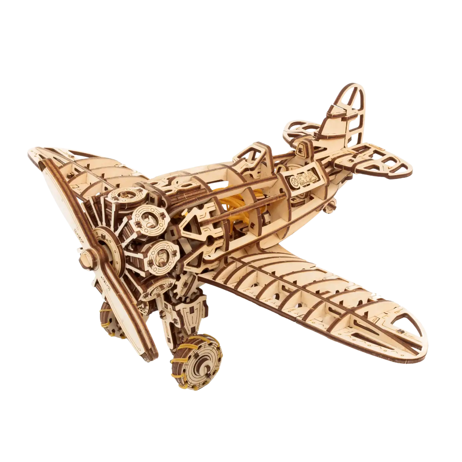 Dieses 3D-Holzpuzzle Flugzeug aus umweltfreundlichem Schichtholz besticht durch detailreiche Details wie Zahnräder und einen Propeller. Mit ineinandergreifenden Teilen und einem Vintage-Steampunk-Stil ist es perfekt für jeden Holzmodell-Liebhaber.