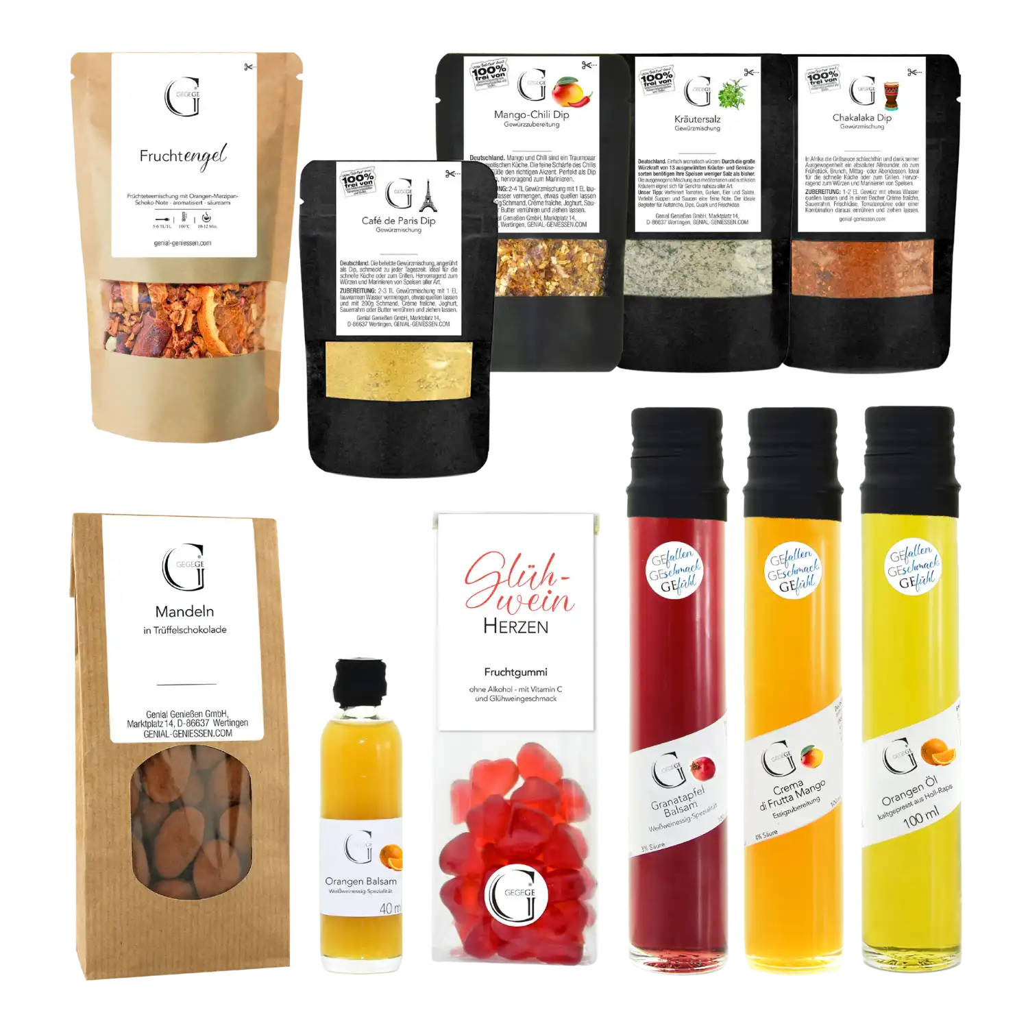 Fröhliche Weihnachten Geschenkset-Gourmet-Snacks in klarer Verpackung, ideales Geschenk.