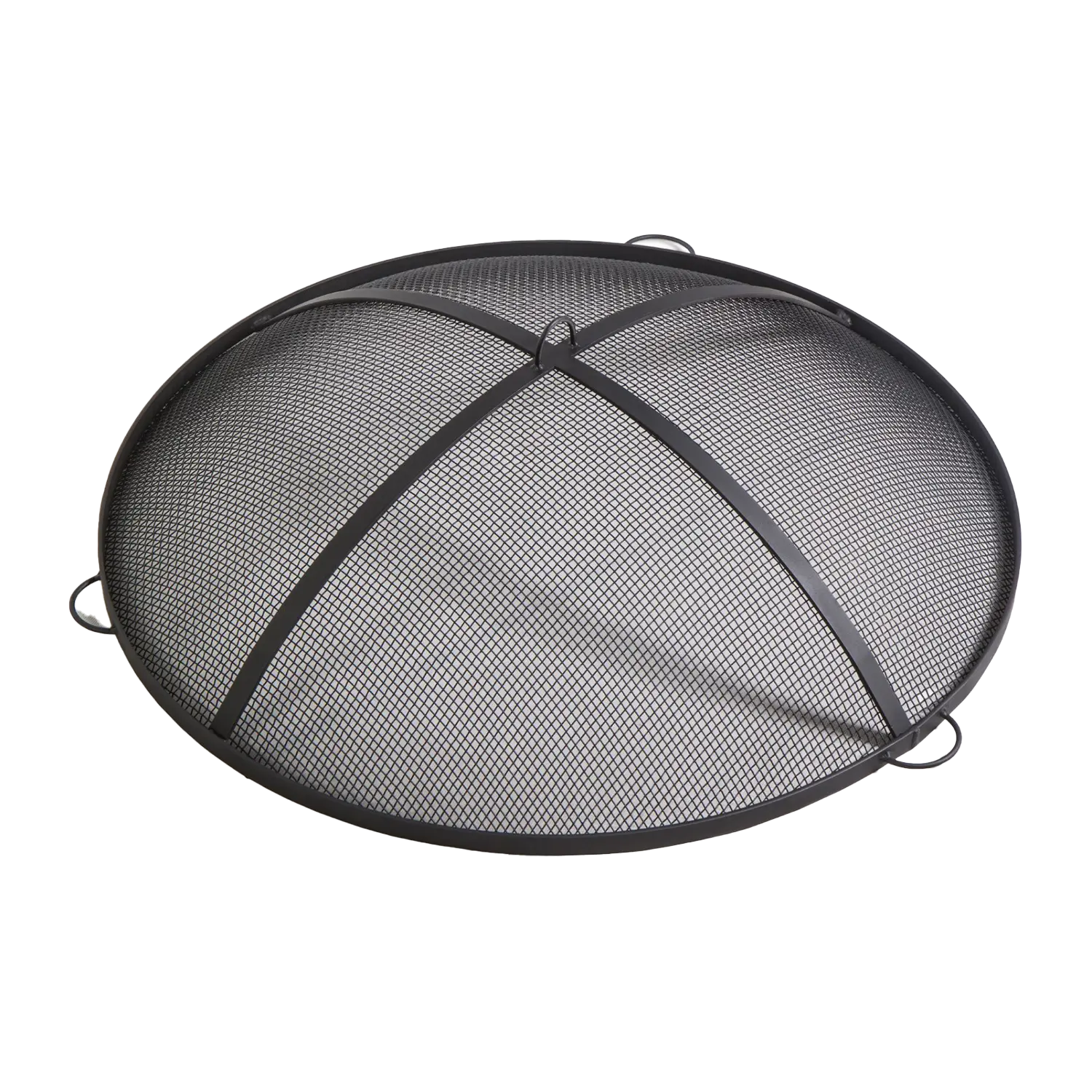 Runder Funkenfang-Rundgeflecht-Kaminabdeckung mit Griffen für Feuerschalen.