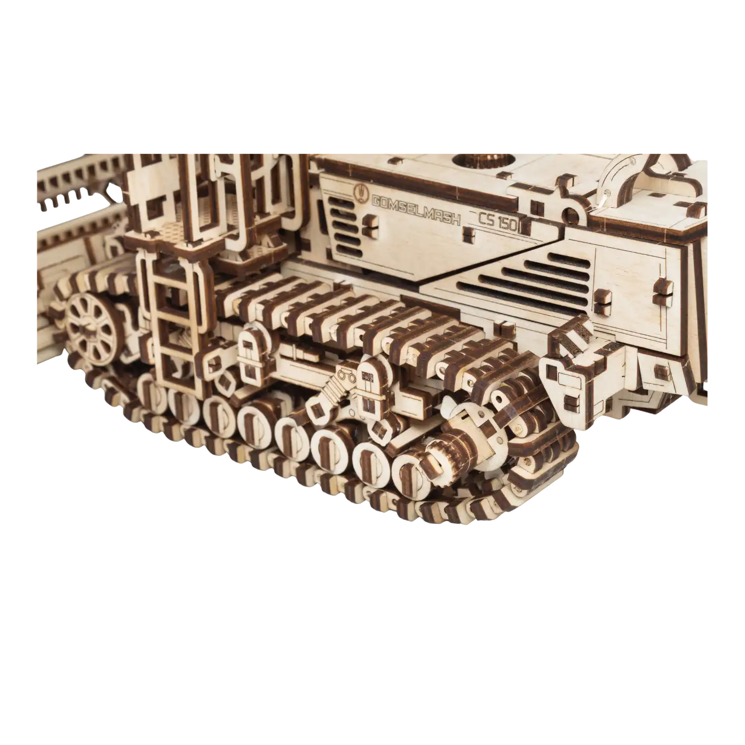 3D-Holzpuzzle Mähdrescher - Holzmodell eines modernen Fahrzeugs.