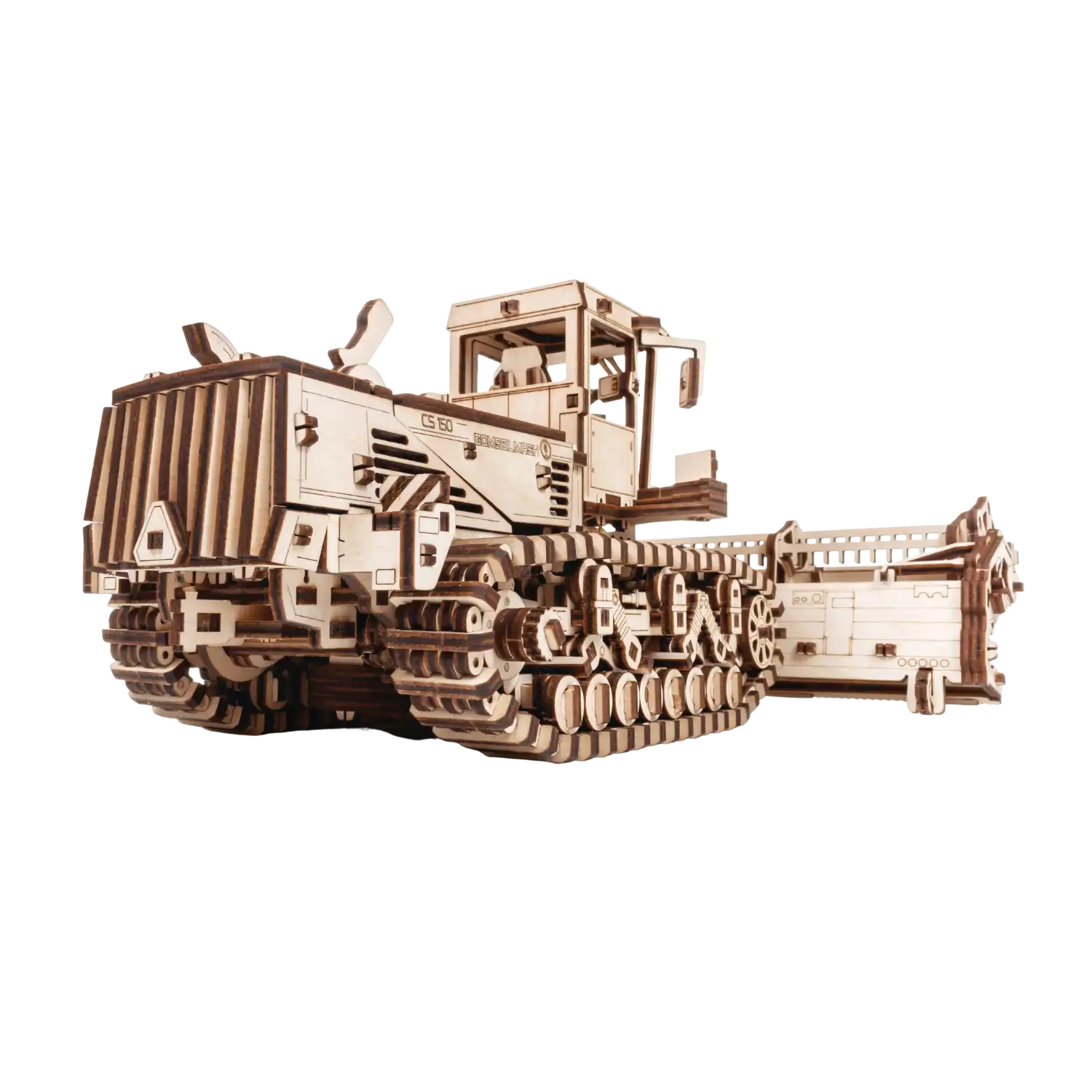 3D-Holzpuzzle Mähdrescher mit detaillierten Zahnrädern und Flexbox-Design.