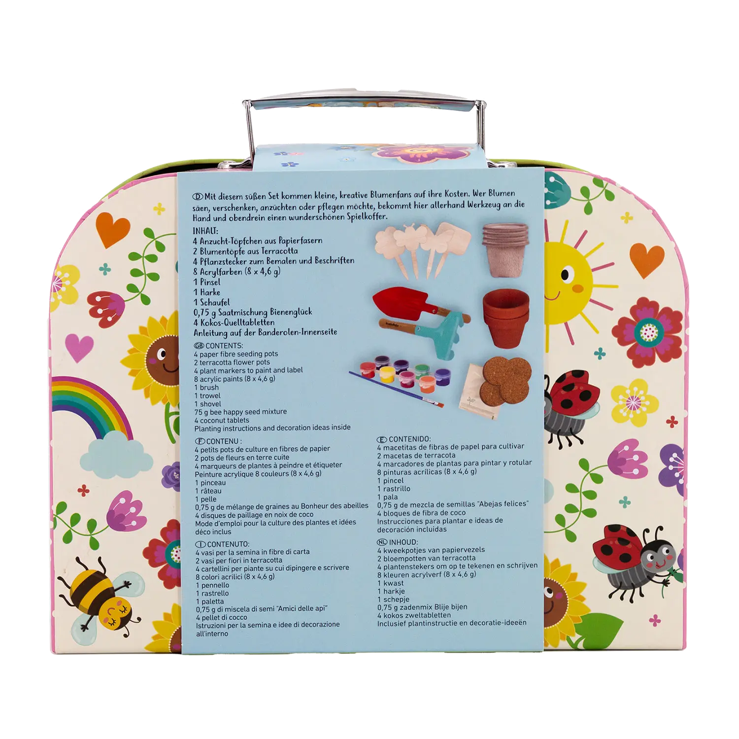 Inhalt des Krabbelkäfer Blumenkoffer