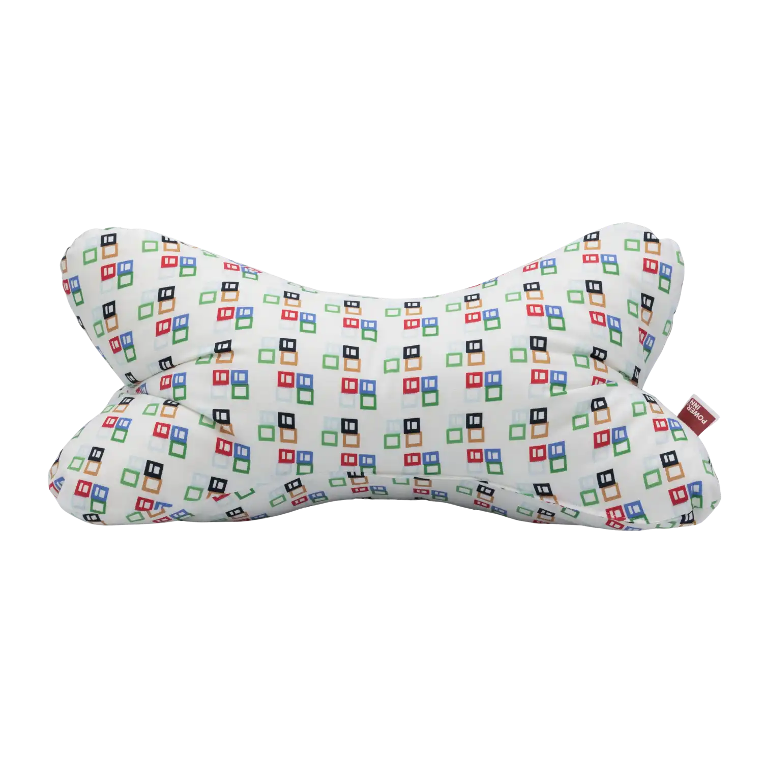 Lesekissen fürs Bett mit einem bunten Karomuster auf weiß.