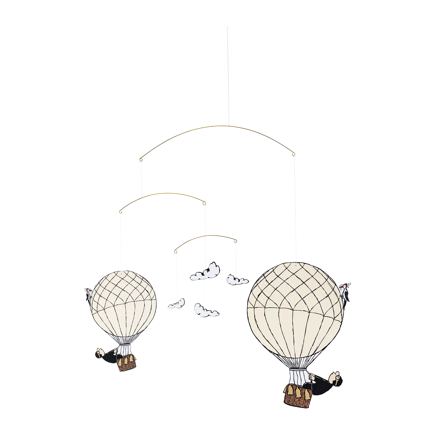 Decke-Mobile Der Ballonfahrer: Zwei Heißluftballons und Wolken von ars mundi.