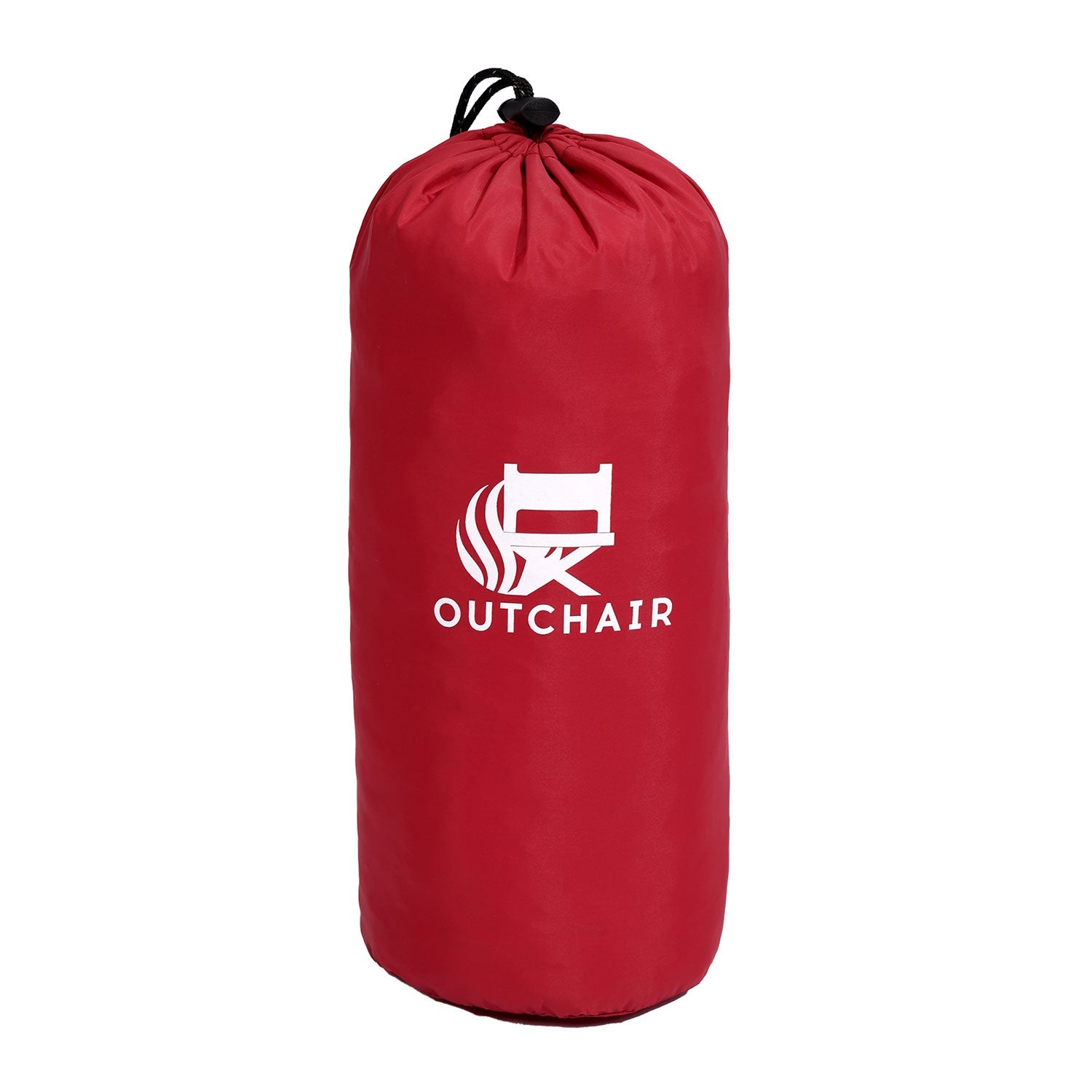 Die Luftmatratze mit zylindrische Tasche mit Kordelzugverschluss.