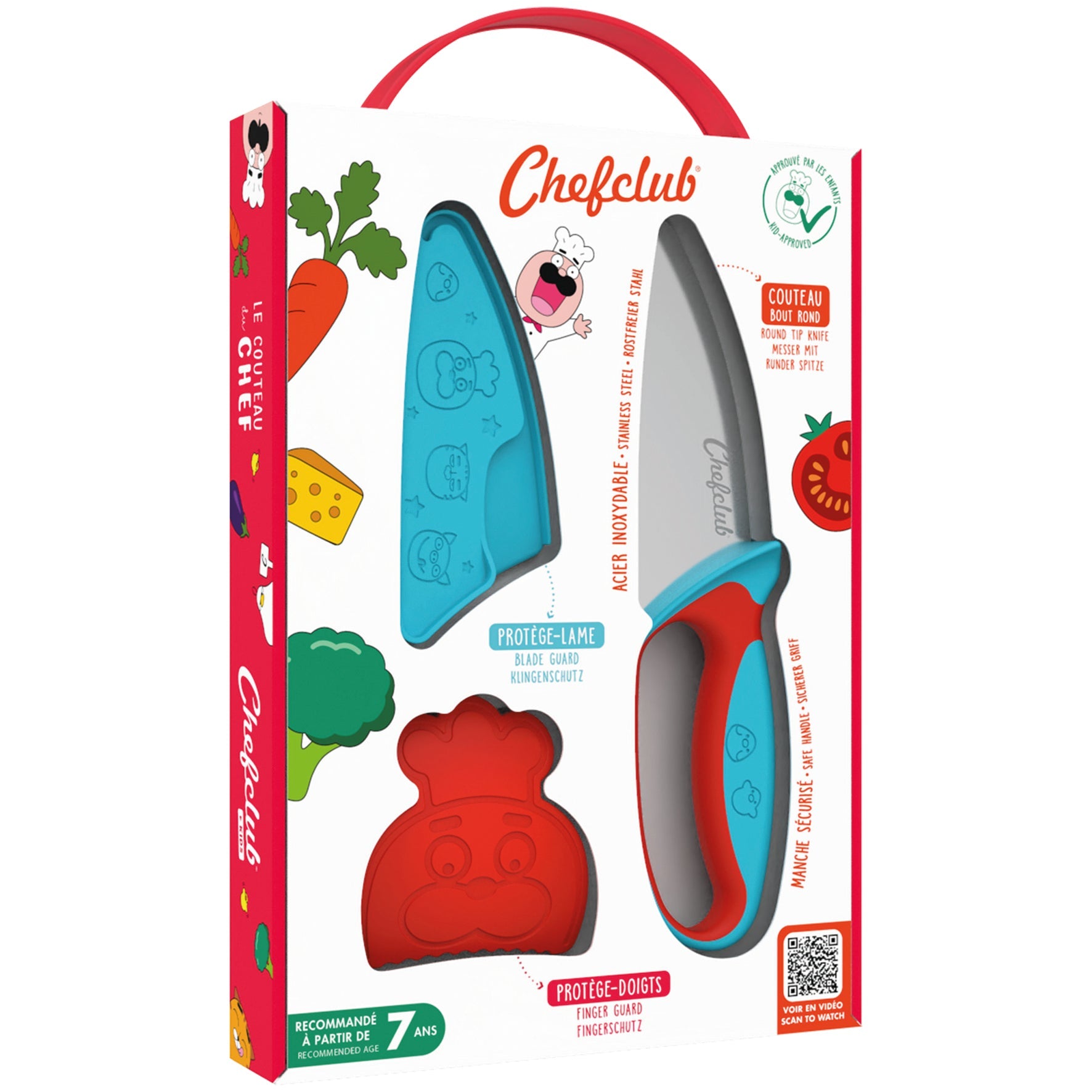 Messer für Kinder in Rot Blau von Chefclub Kids