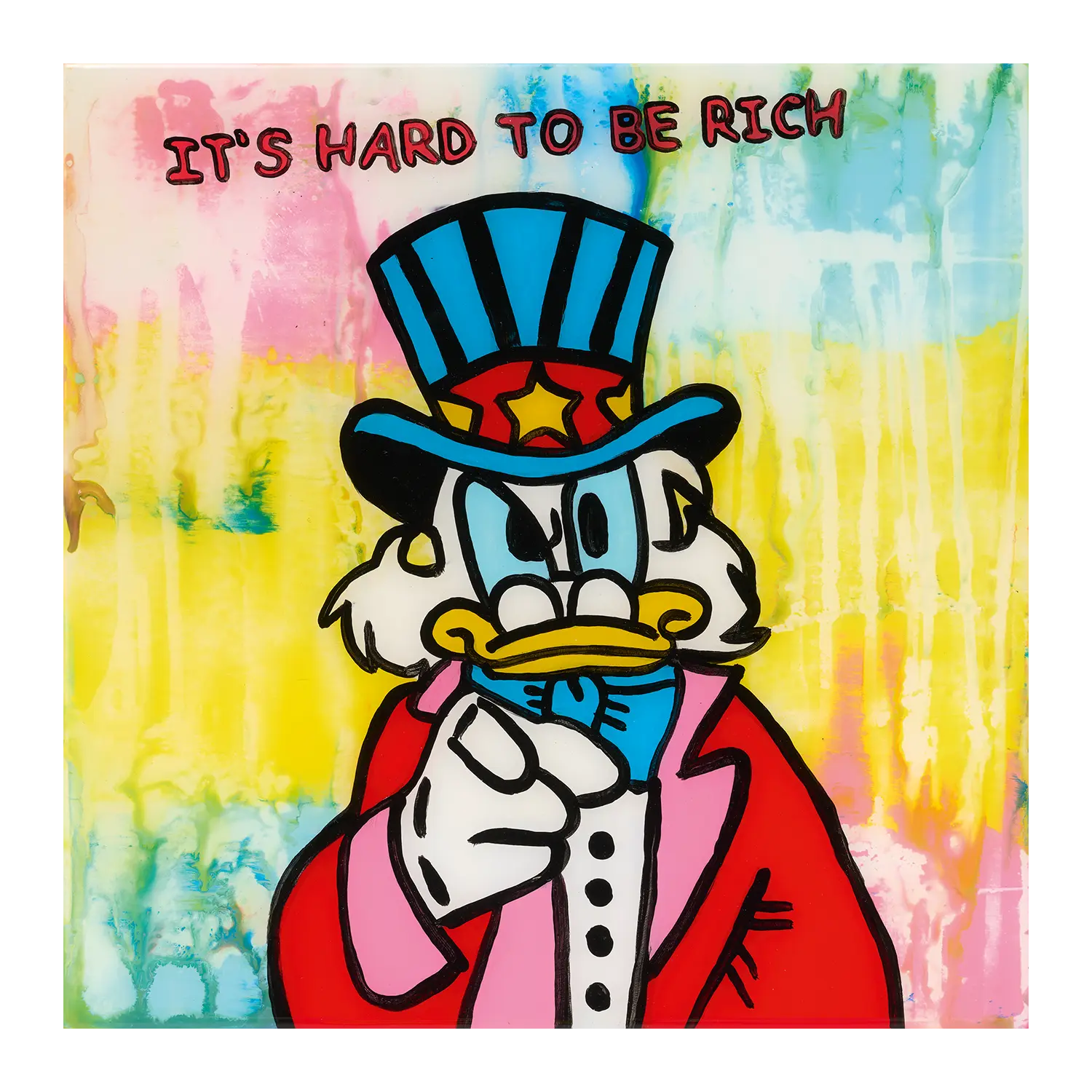 Wandbild It's Hard To Be Rich: Scrooge McDuck im Anzug, limitierte Auflage.