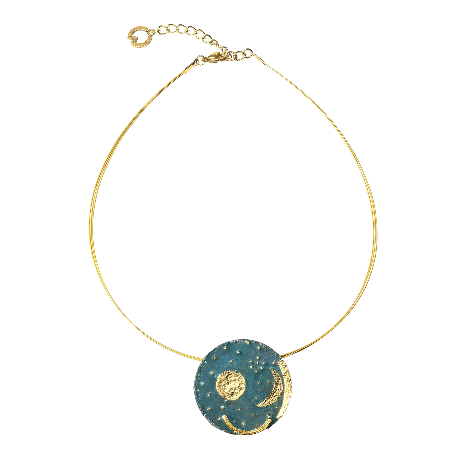 Collier "Himmelsscheibe von Nebra" von ars mundi, 24K vergoldet.