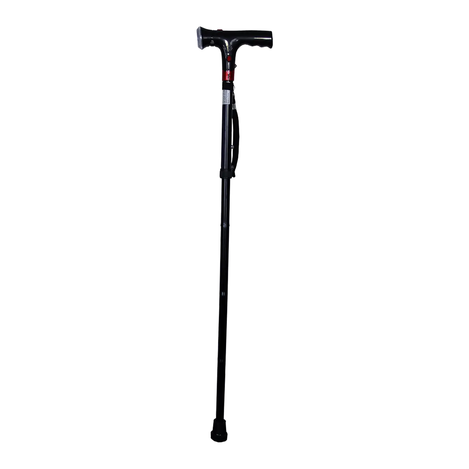 Faltbarer Sicherheitsgehstock "Be Safe" mit verstellbarem Griff und Gummispitze.