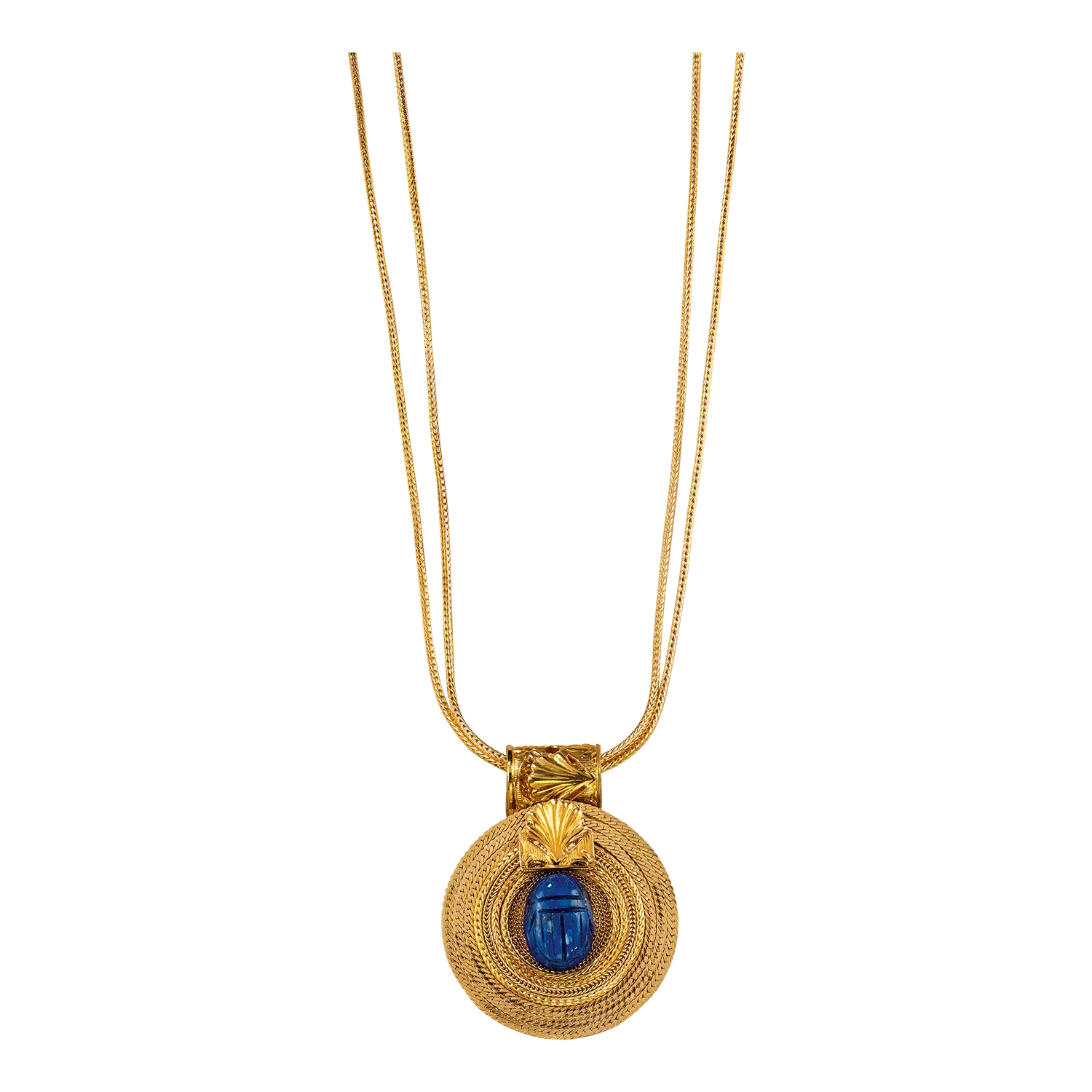 Ars mundi Collier "Sonnenrad mit Lapislazuli-Skarabäus" mit Doppel-Kette
