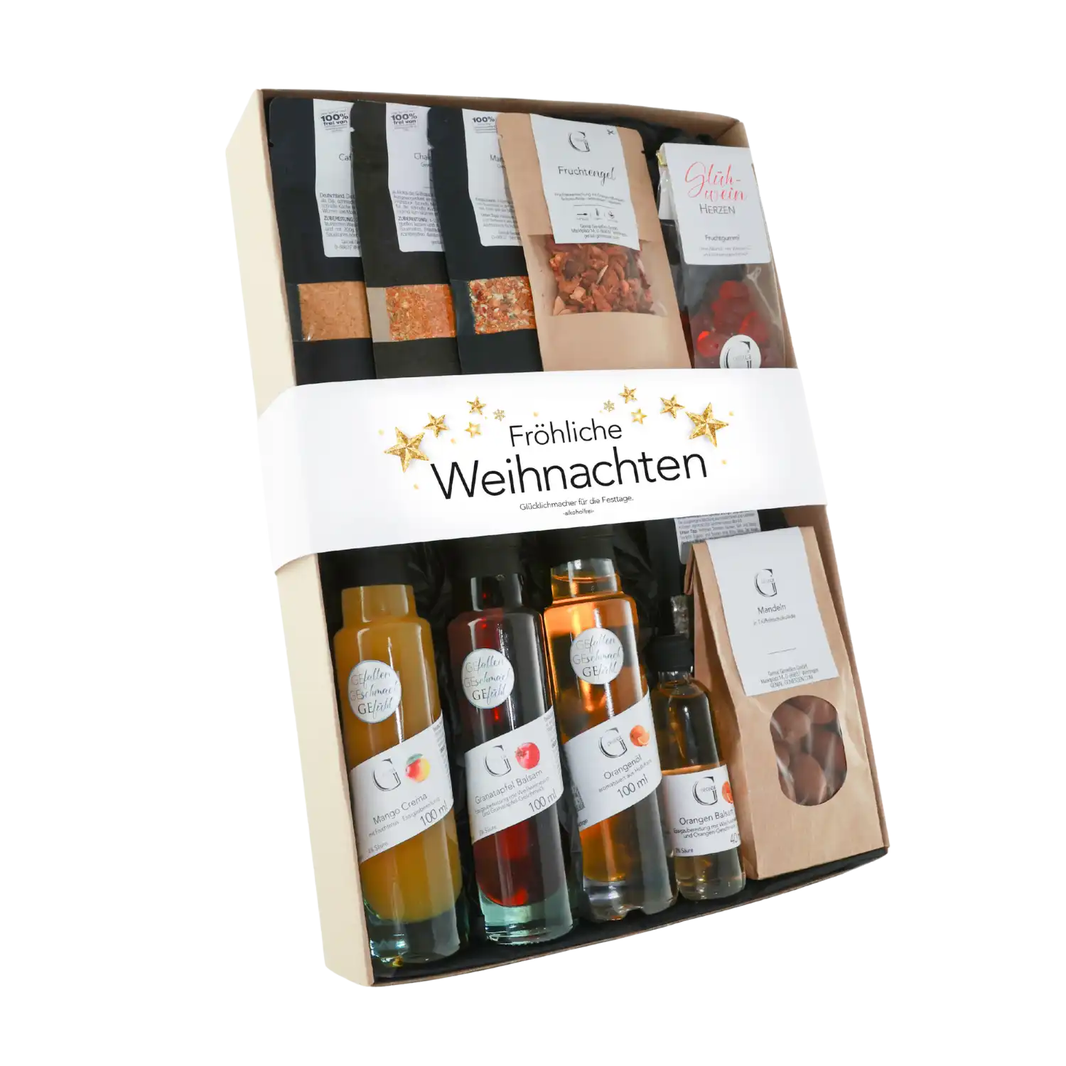 Fröhliche Weihnachten Geschenkset - perfekte Gourmet-Geschenkbox zu Weihnachten.