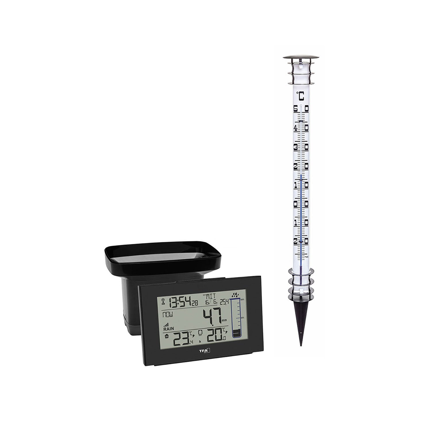 Wetter-Set (Digital) mit Gartenthermometer und Regenmesser