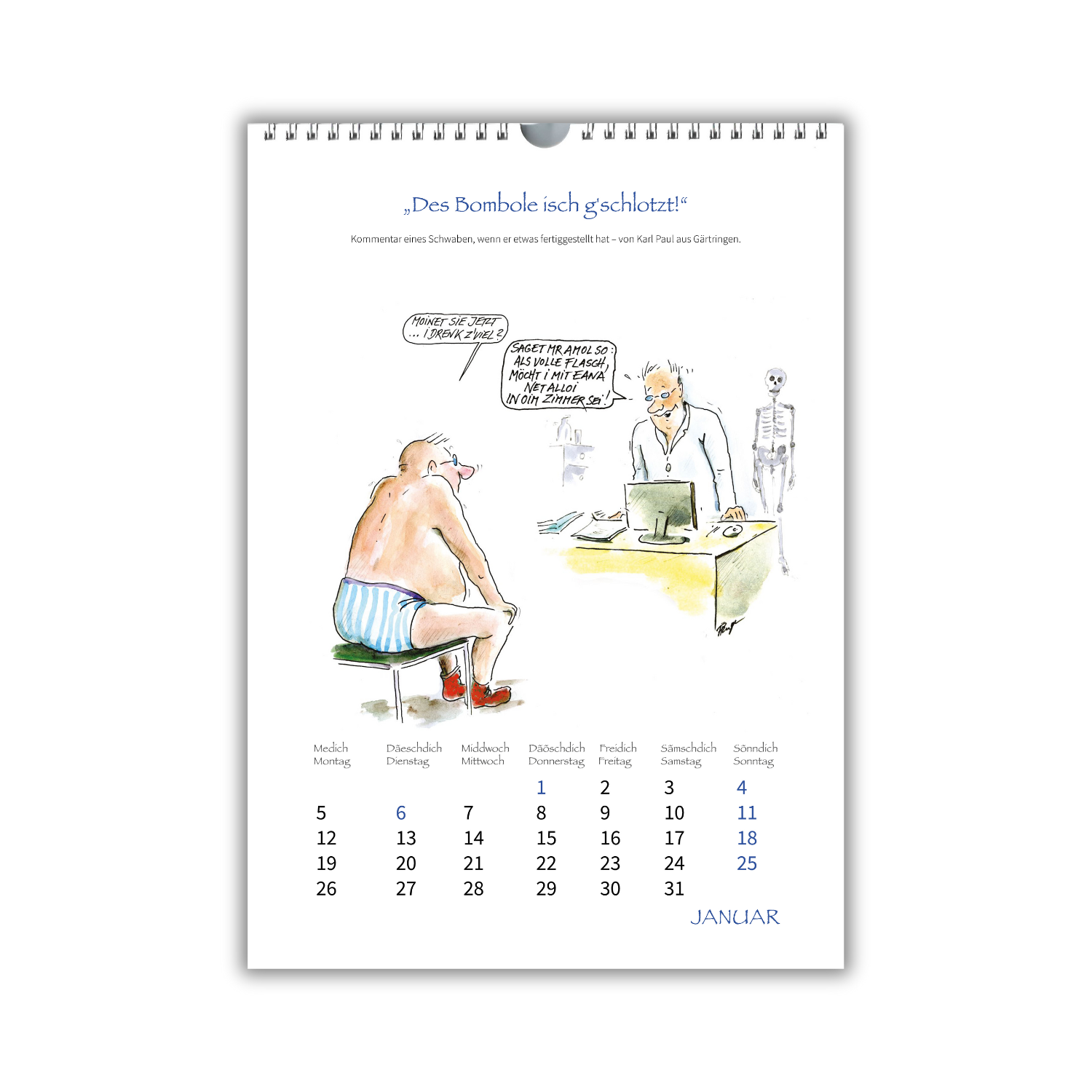 Der neue Auf gut Schwäbisch-Kalender 2026, Januar