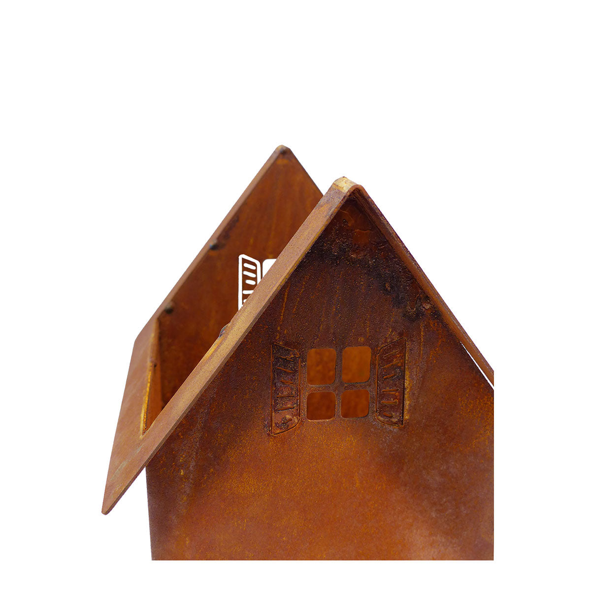 Leonos Set Haus zum Bepflanzen, Edelrost, dekorative Garten-Deko.