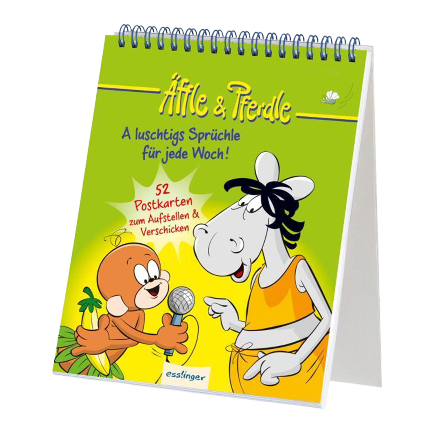 Spiralgebundenes Buch "Äffle Pferdle" mit schwäbischen Sprüchen, vom Schwarzwälder Bote.