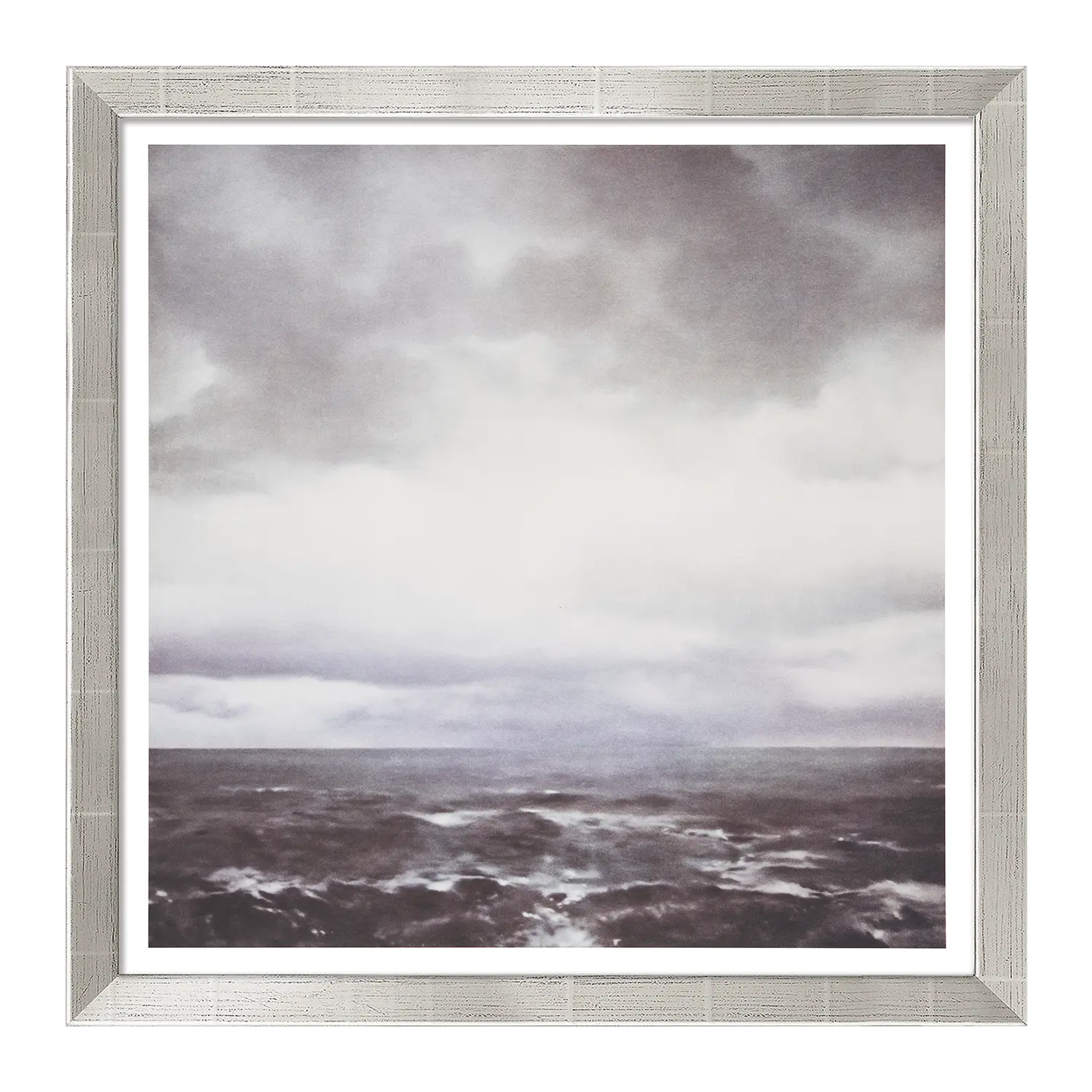 Gerahmt "Seestück bewölkt", 1969 MR silber dick Kunstwerk eines bewölkten Ozeans.