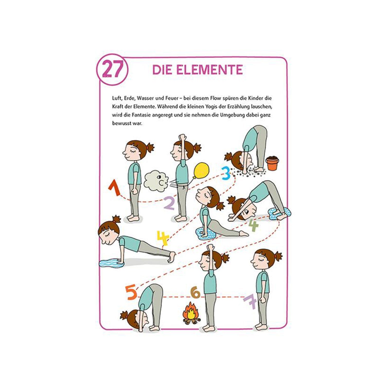 Yoga für Kinder auf Bilderkarten