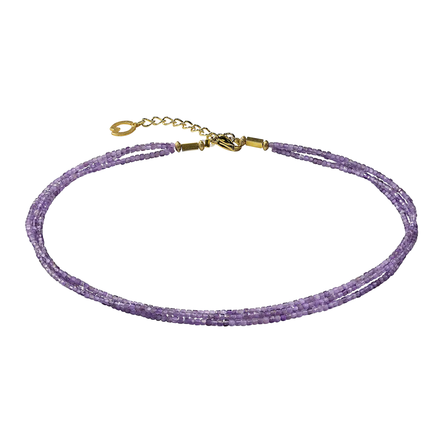 Amethystkette Collier Elise mit Goldverschluss und verstellbarer Kette von Petra Waszak.