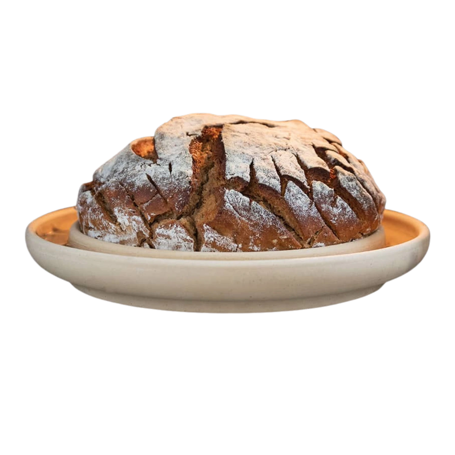 Rustikales Rundbrot auf einer BREADCAKE - Die patentierte Backplatte.