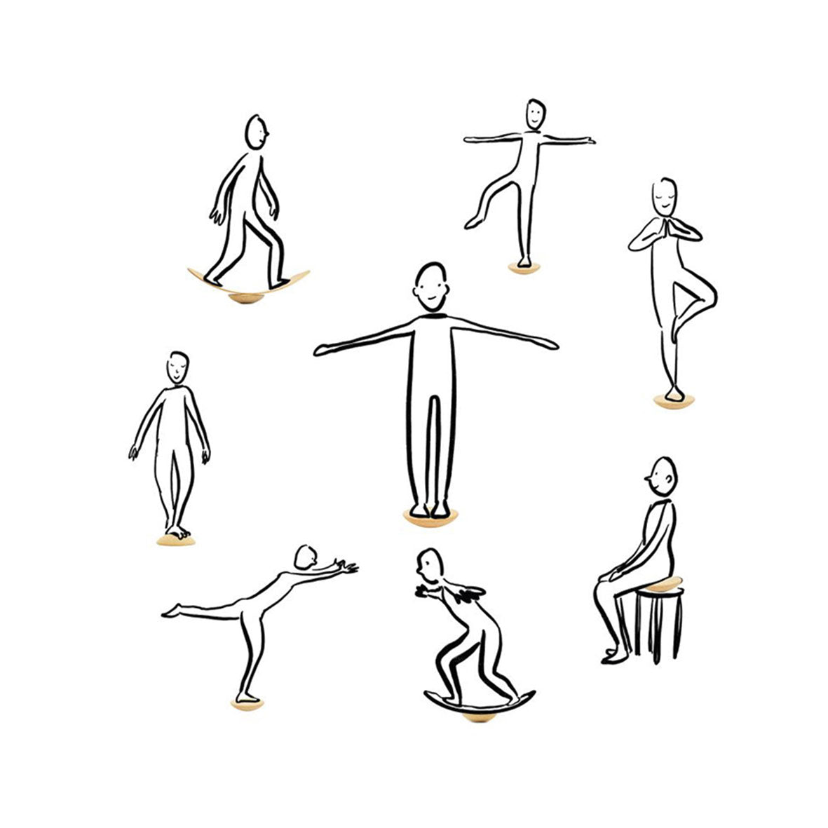 Balance- und Dehnübungen auf dem Balancekreisel aus Kork