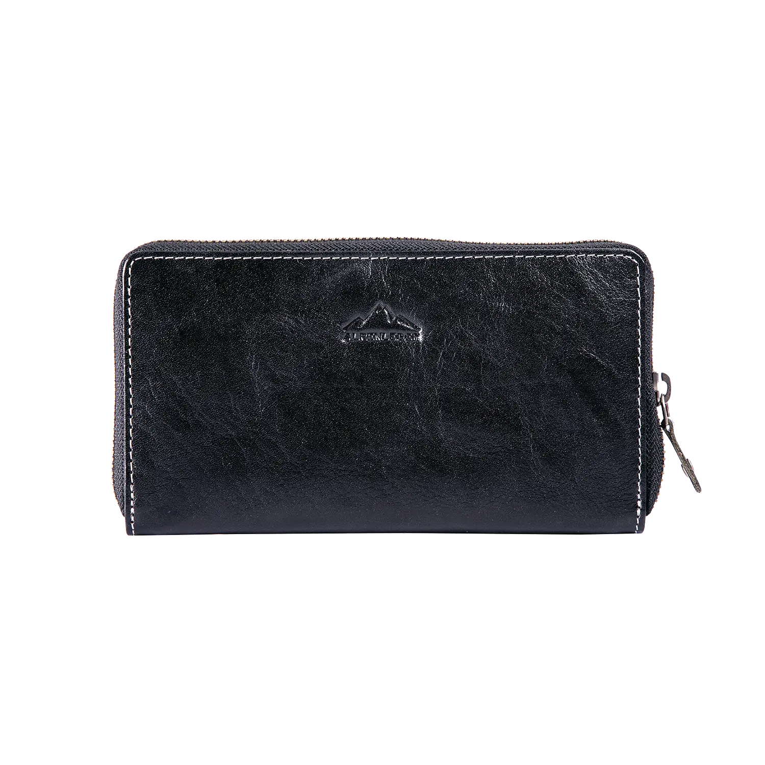 Damengeldbeutel EDELWEISS aus Büffelleder mit RFID-Schutz, schwarz.