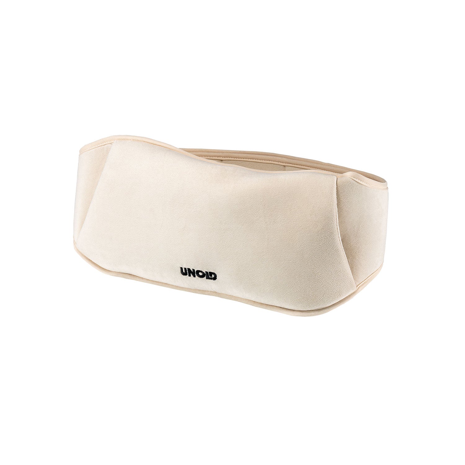 Elektrische Wärmflasche kabellos mit Gürtel und UNOLD Logo, spendet Wärme.