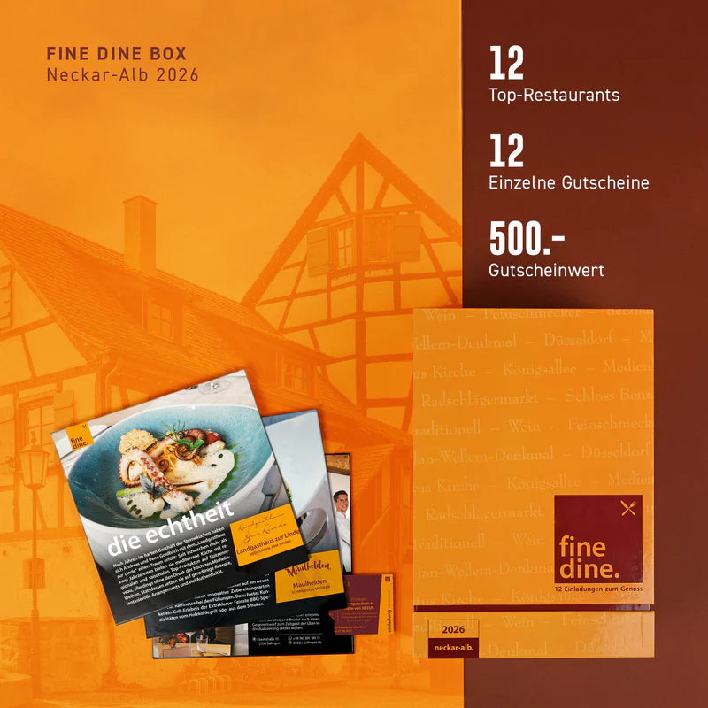 Fine Dine Box Neckar-Alb 2026 bietet Köstlichkeiten der regionalen Küche.
