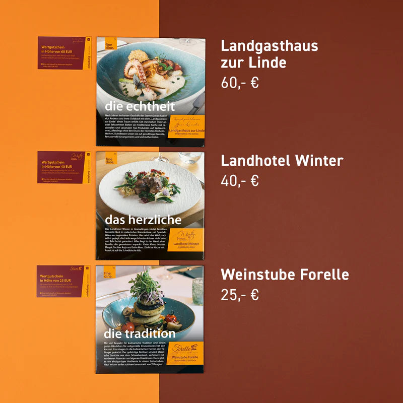 Fine Dine Box Neckar-Alb 2026 Name und Preis auf braunem Hintergrund.