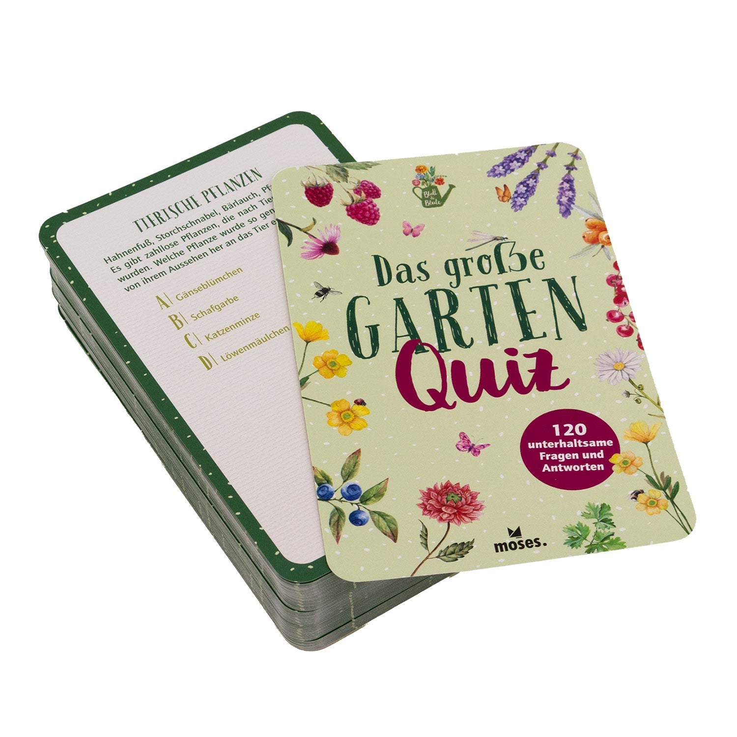 Garten Quiz mit 120 Karten mit Fragen rund um den Garten