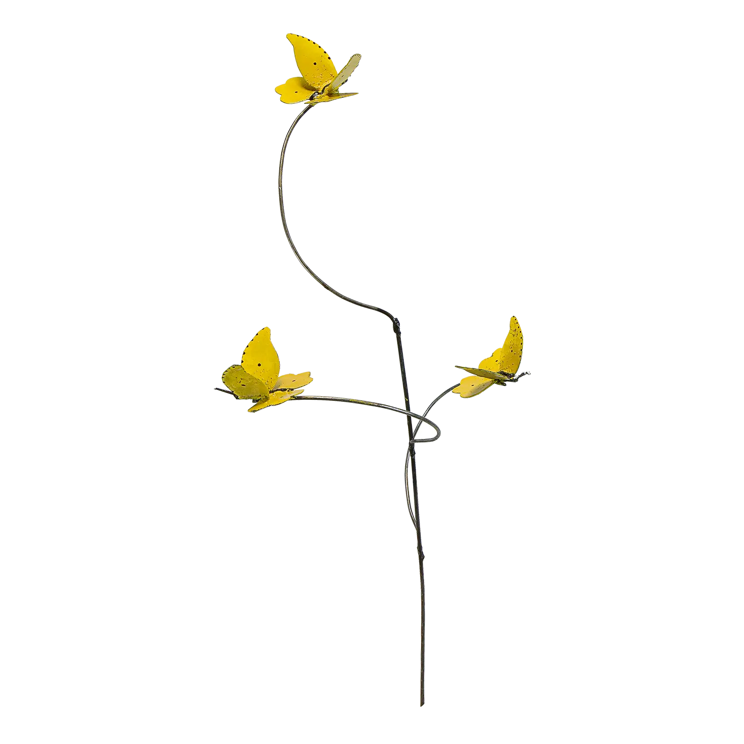 Der Gartenstecker "Schmetterlinge gelb" schmückt Ihren Garten dekorativ.