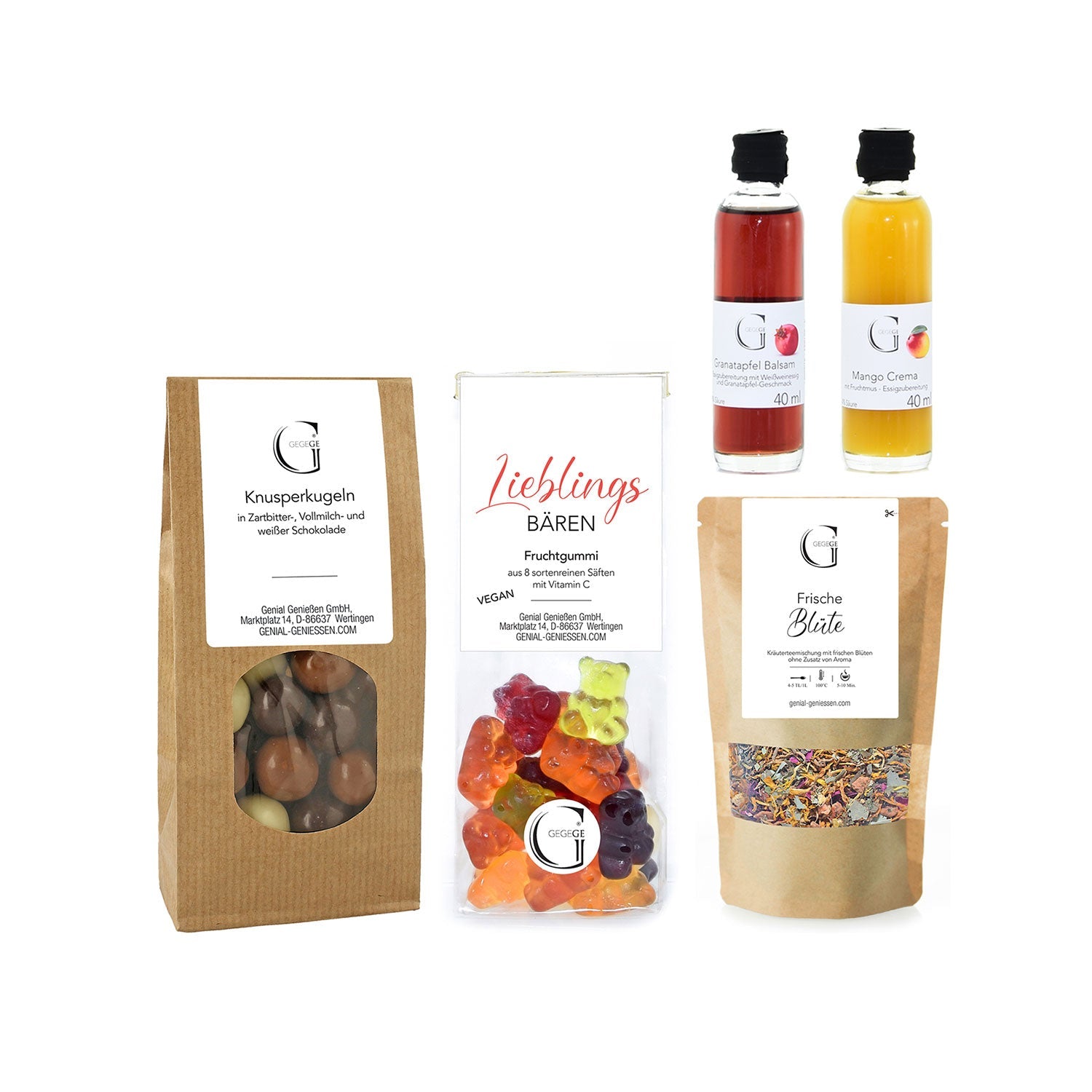 Genießen Sie das Frohe Ostern – Geschenkset mit Eierlikör-Pralinen, roten Früchten und Orangensirup sowie einem Gewürzmischungspaket. Jeder Artikel wird in einer eleganten Verpackung mit weißen Etiketten und goldenen Akzenten geliefert, perfekt für Genuss und Kreativität in Ihrer kreativen Küche.