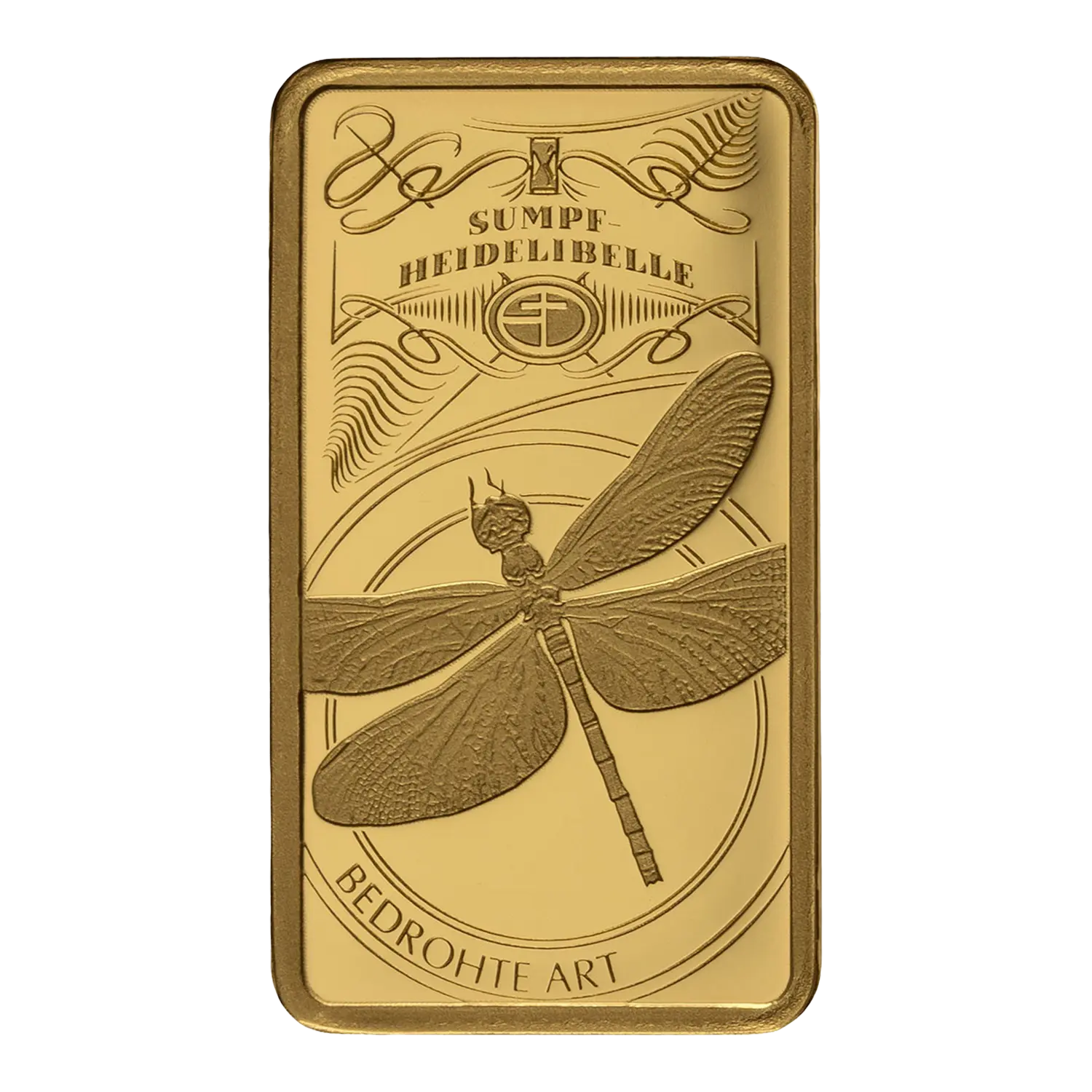 Goldbarren Bedrohte Tierarten Sumpf-Heidelibelle, limitierte Auflage mit Gravur.
