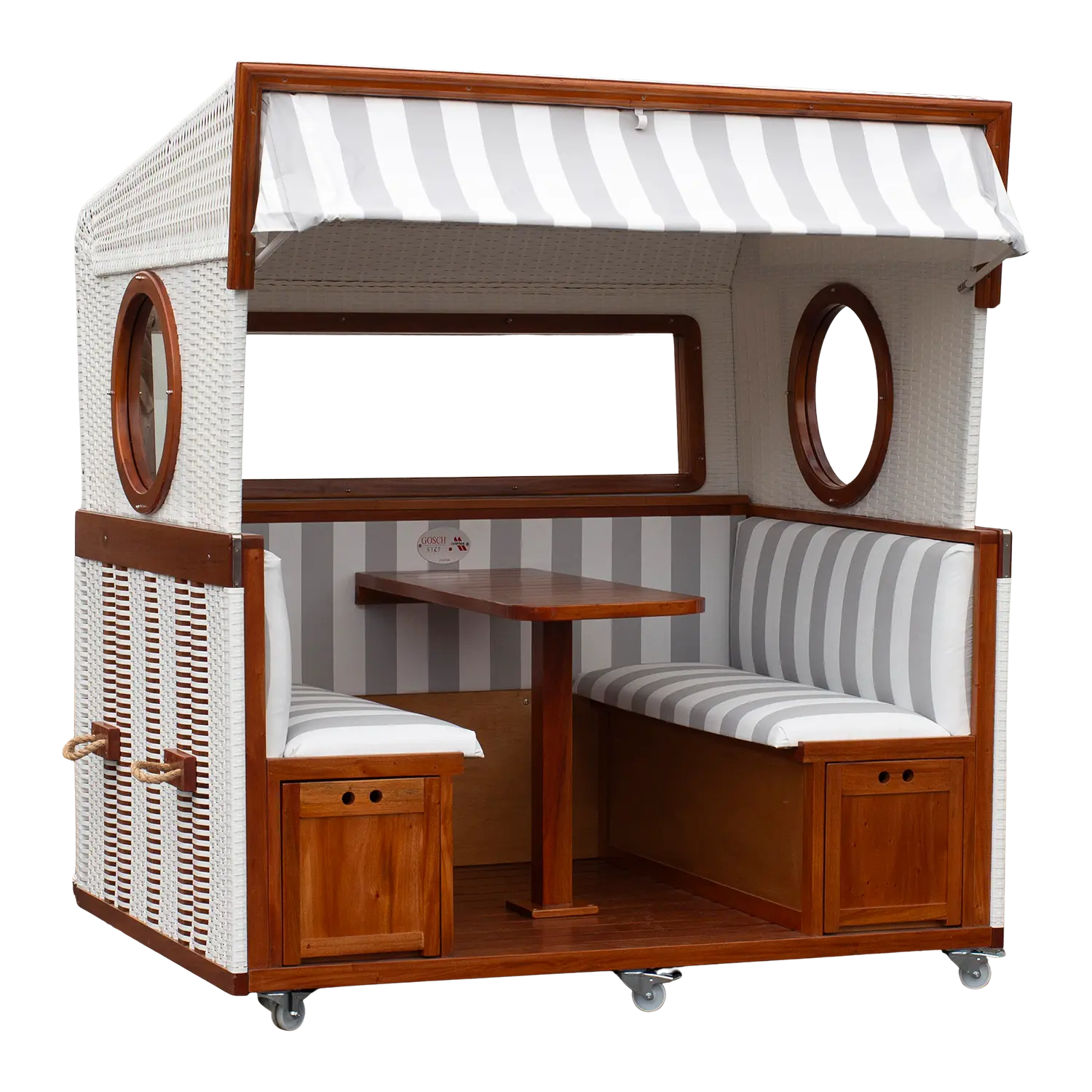 Strandkorb 6-Sitzer aus Mahagoni