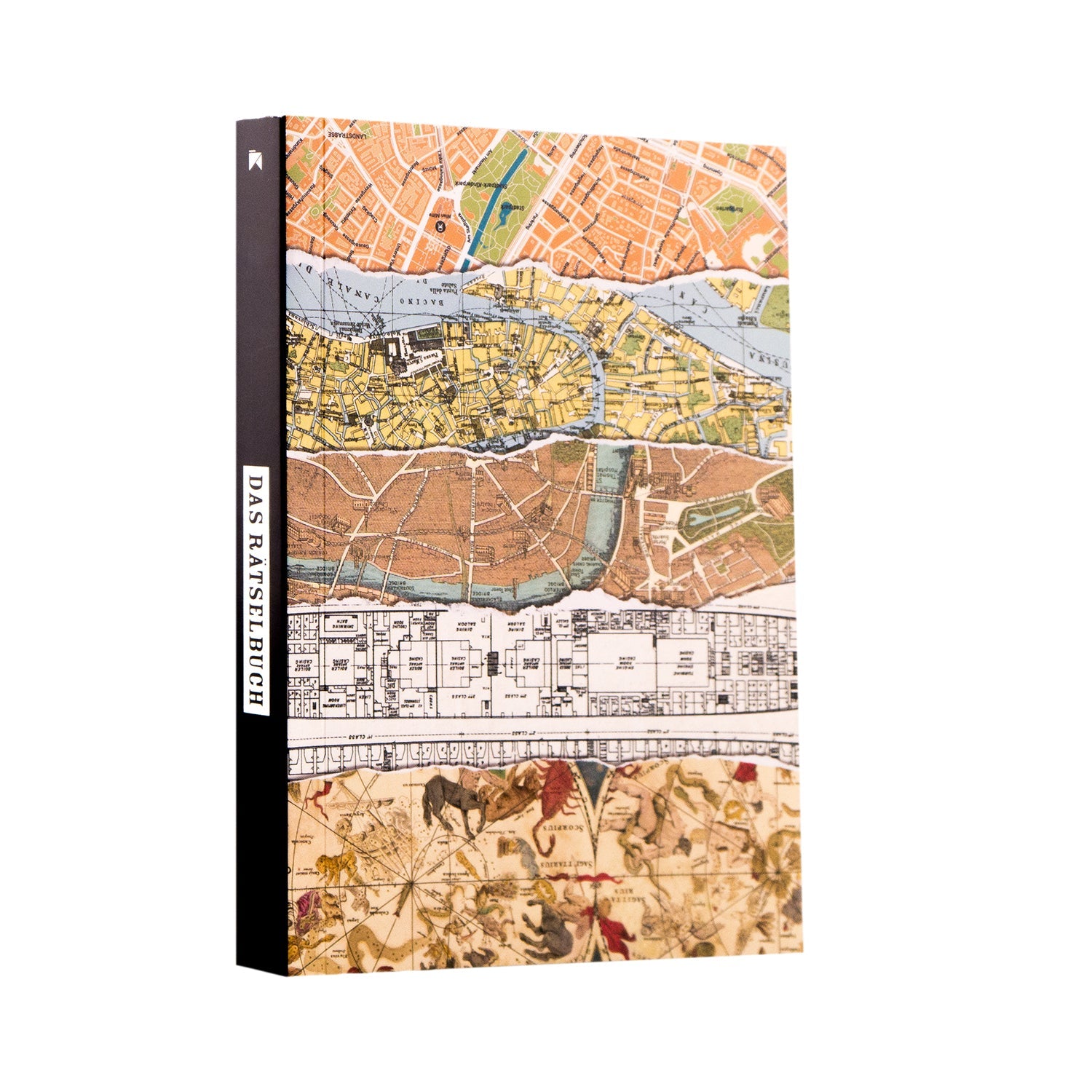 Blick in das Rätselbuch des Spiels „Die große Box der rätselhaften Karten“.