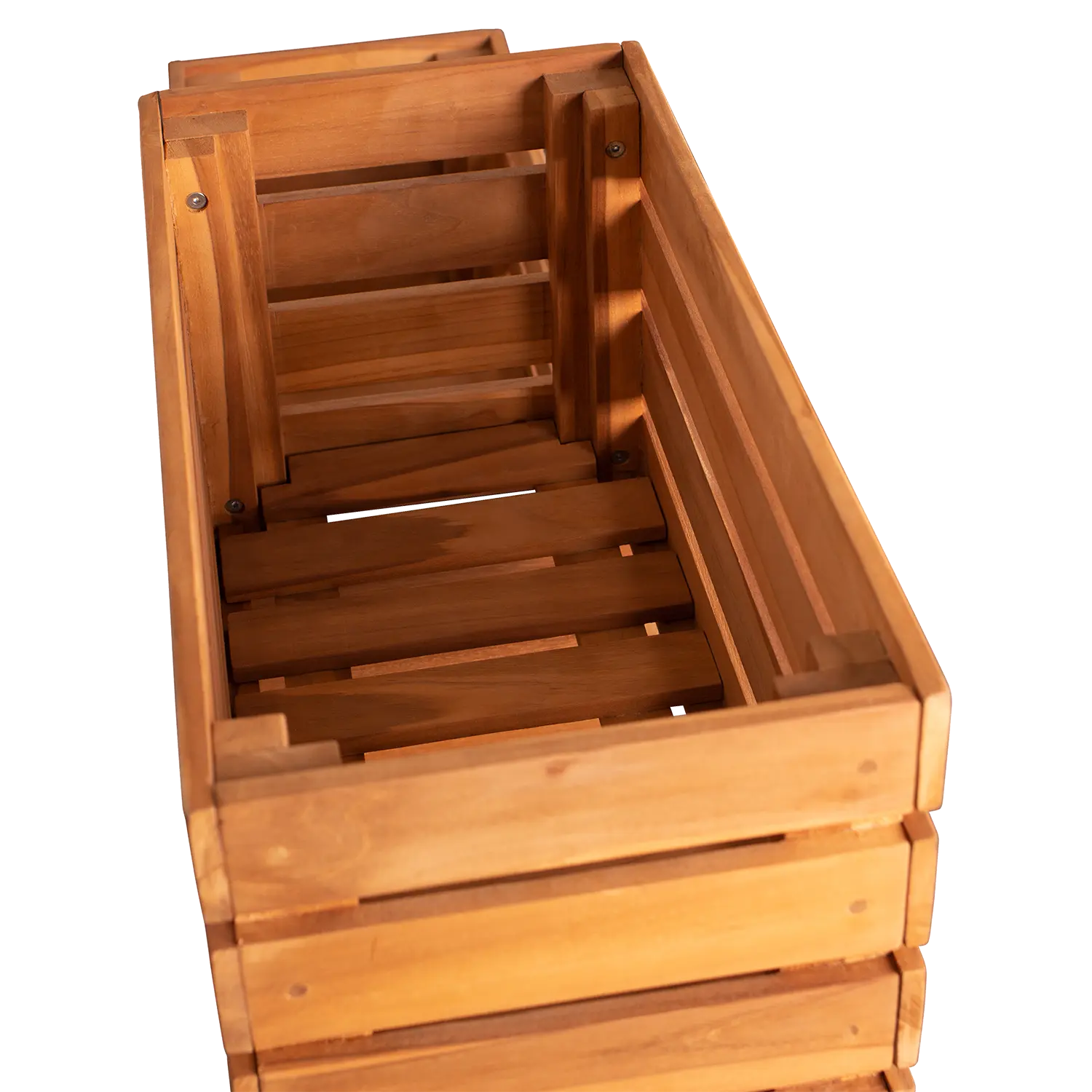 Balkon Hochbeet Dundee - 4-tägig aus Teakholz mit natürlicher Holzoptik.