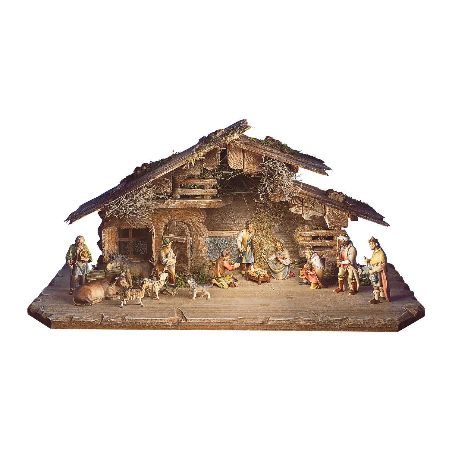 Holzschnitzkunst "Die Ulrich Hirten-Krippe" von ars mundi, 15-teilige Weihnachtskrippe.