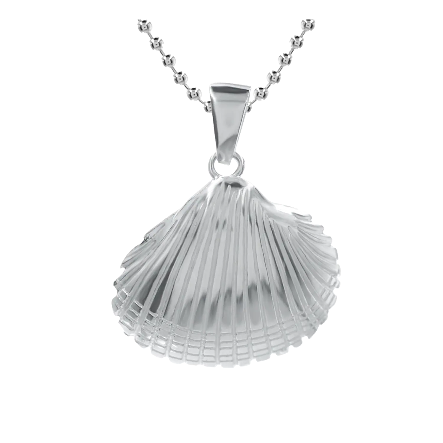 925 Sterling Silber Herzmuschel Anhänger mit Kugelkette von Nordlust Schmuck.