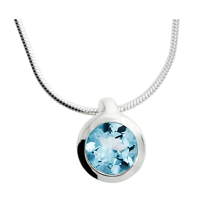 Kettenanhänger Silber mit Sky Blue Topas
