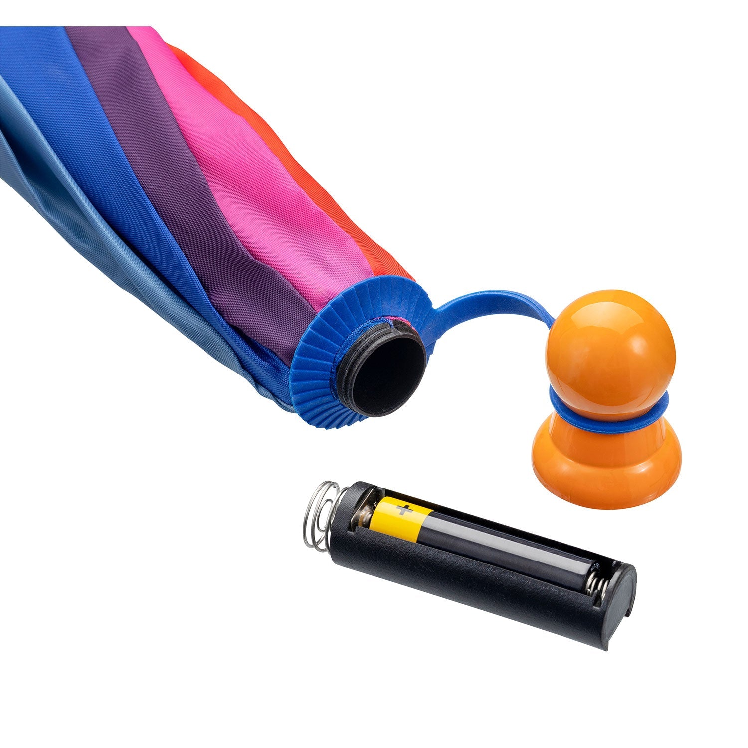 Der beleuchtete Kinderschirm wird mit einer Batterie betrieben.