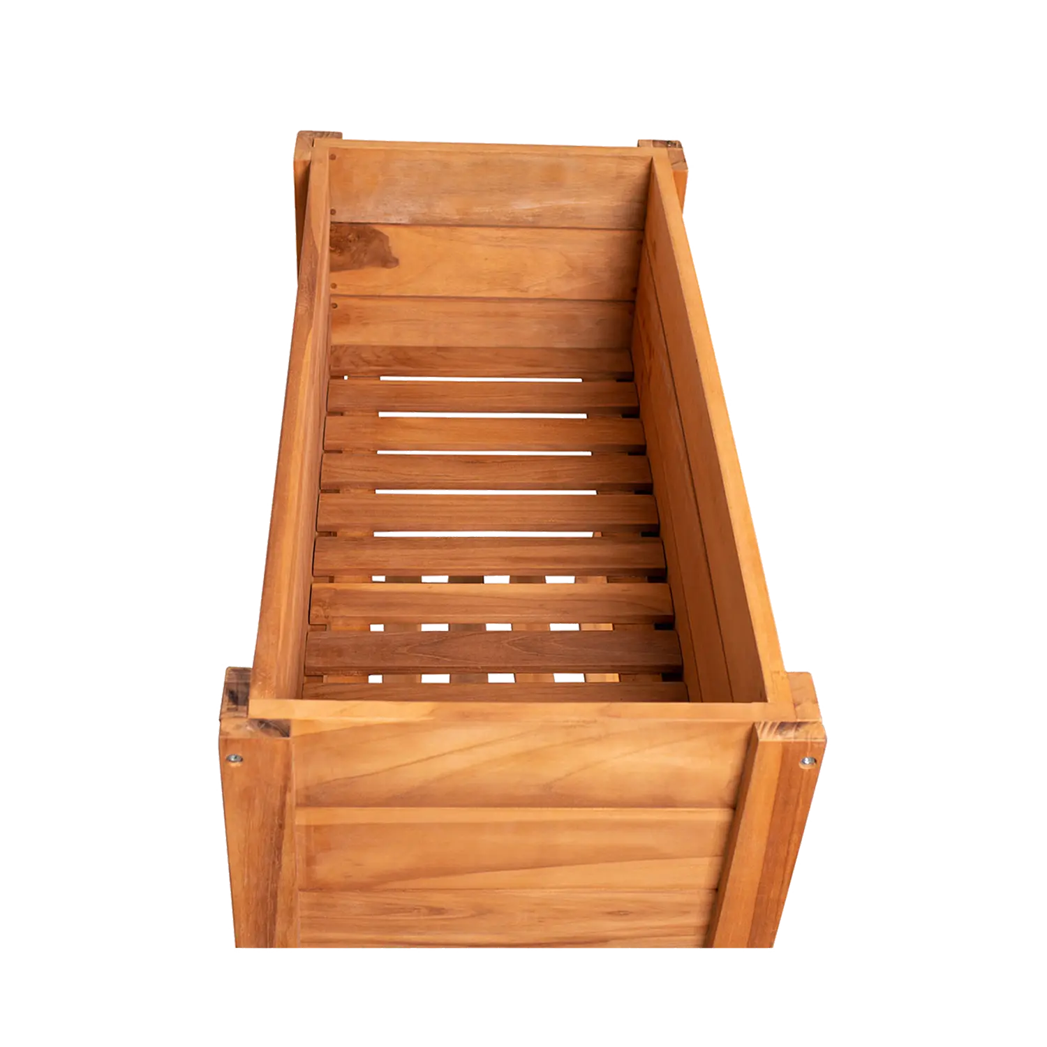 Kräuterhochbeet aus Holz mit Lattenboden, ideal für Hochbeete.