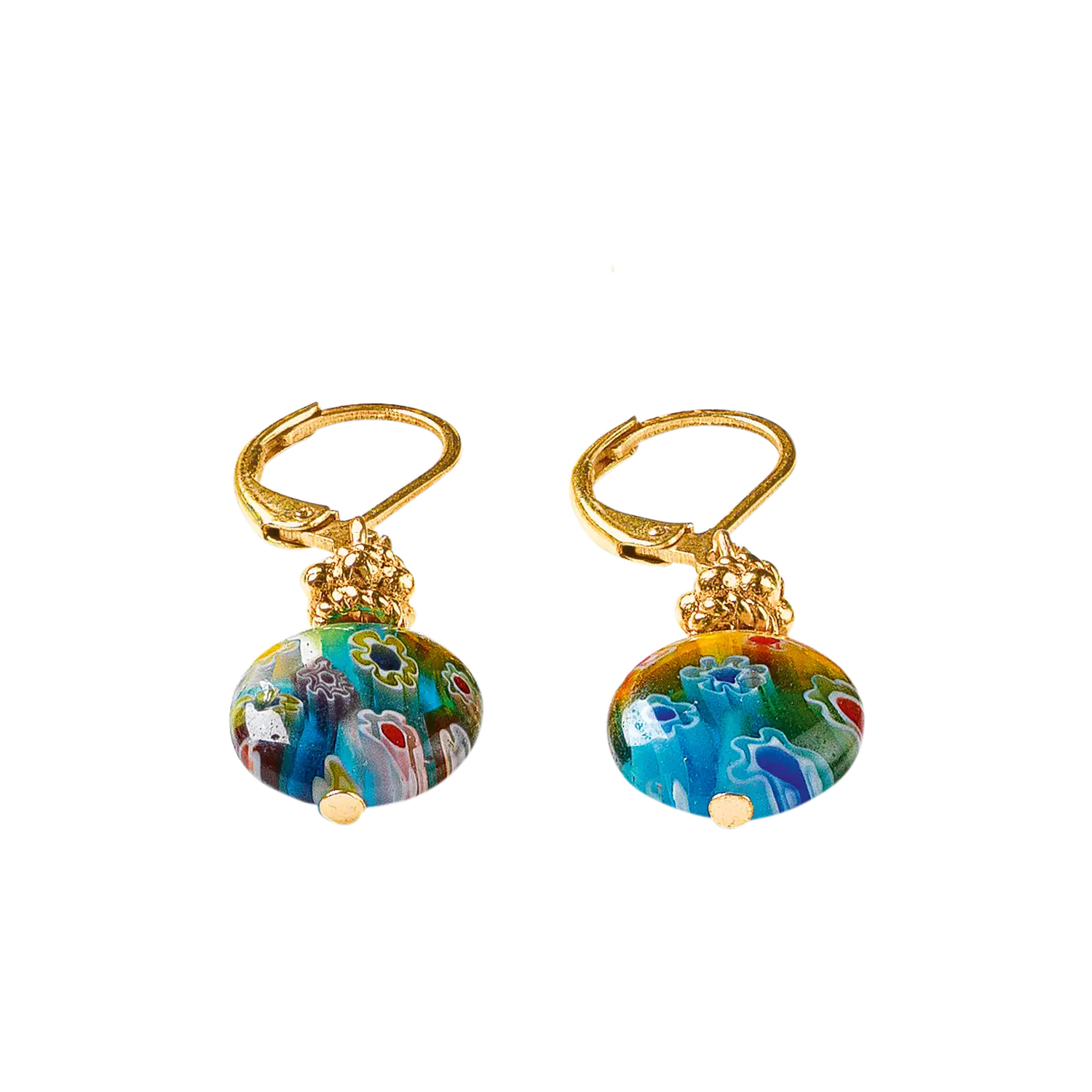 Ars mundi Ohrhänger "Mille Fiori" mit abstrakten floralen Muranoglasperlen.